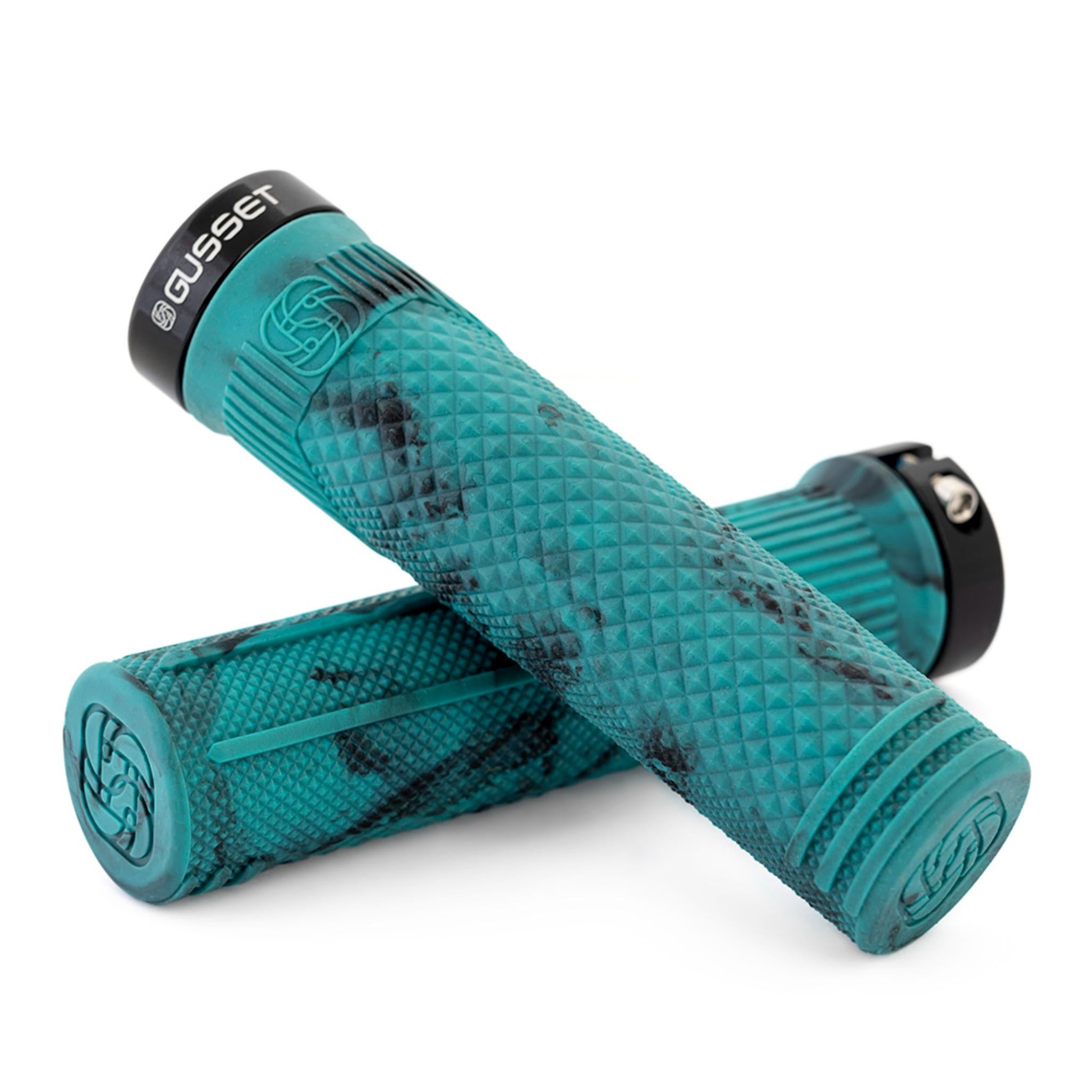 Gusset S2 Extra Soft Lock-On Grips Teal Swirl / Extra Soft