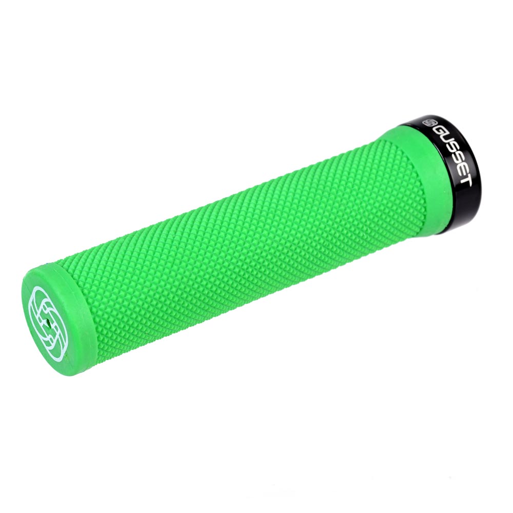 Gusset Single File Lock-On Grips Green / 133mm
