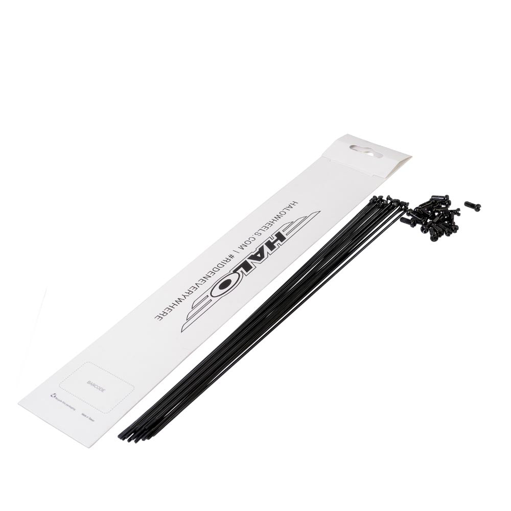 Halo Black Double Butted Spokes 20 Pack Black / 166mm