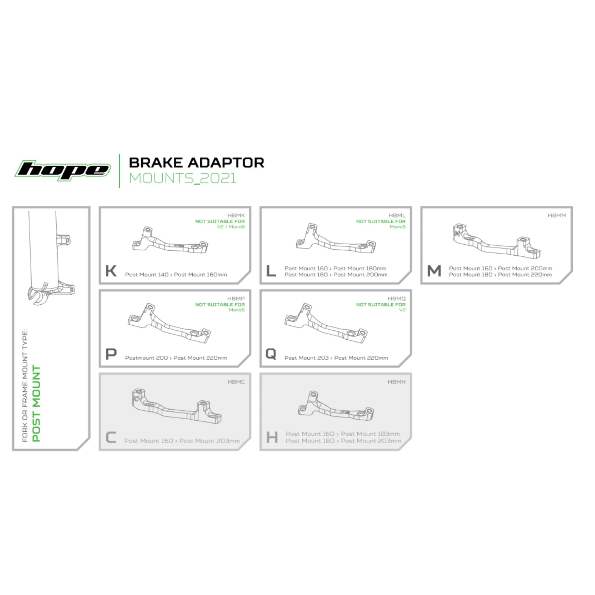 Hope Disc Brake Mount Adapter - Silver
