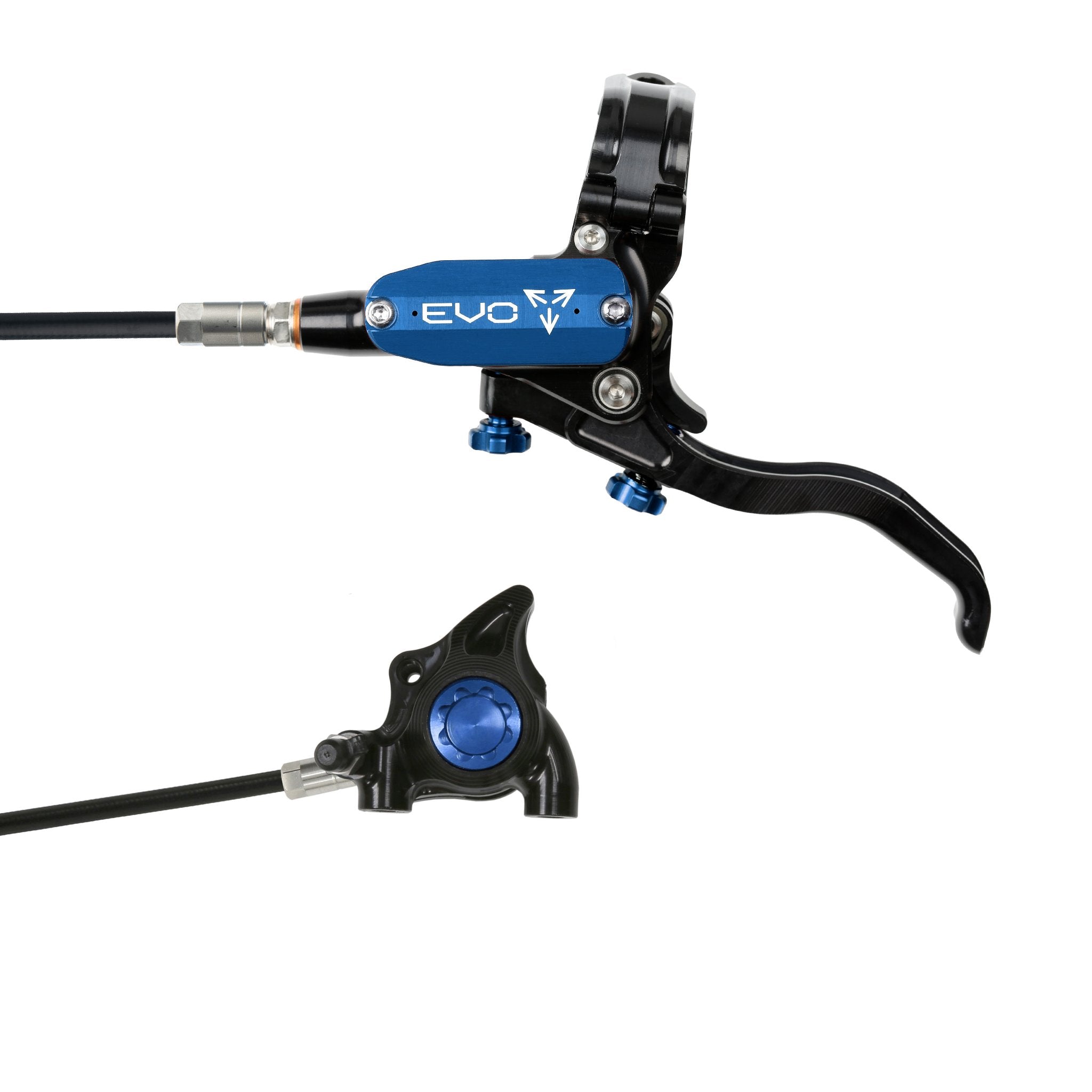 Hope EVO X2 Flat Mount Disc Brake Black/Blue / Left Hand / Black Hose