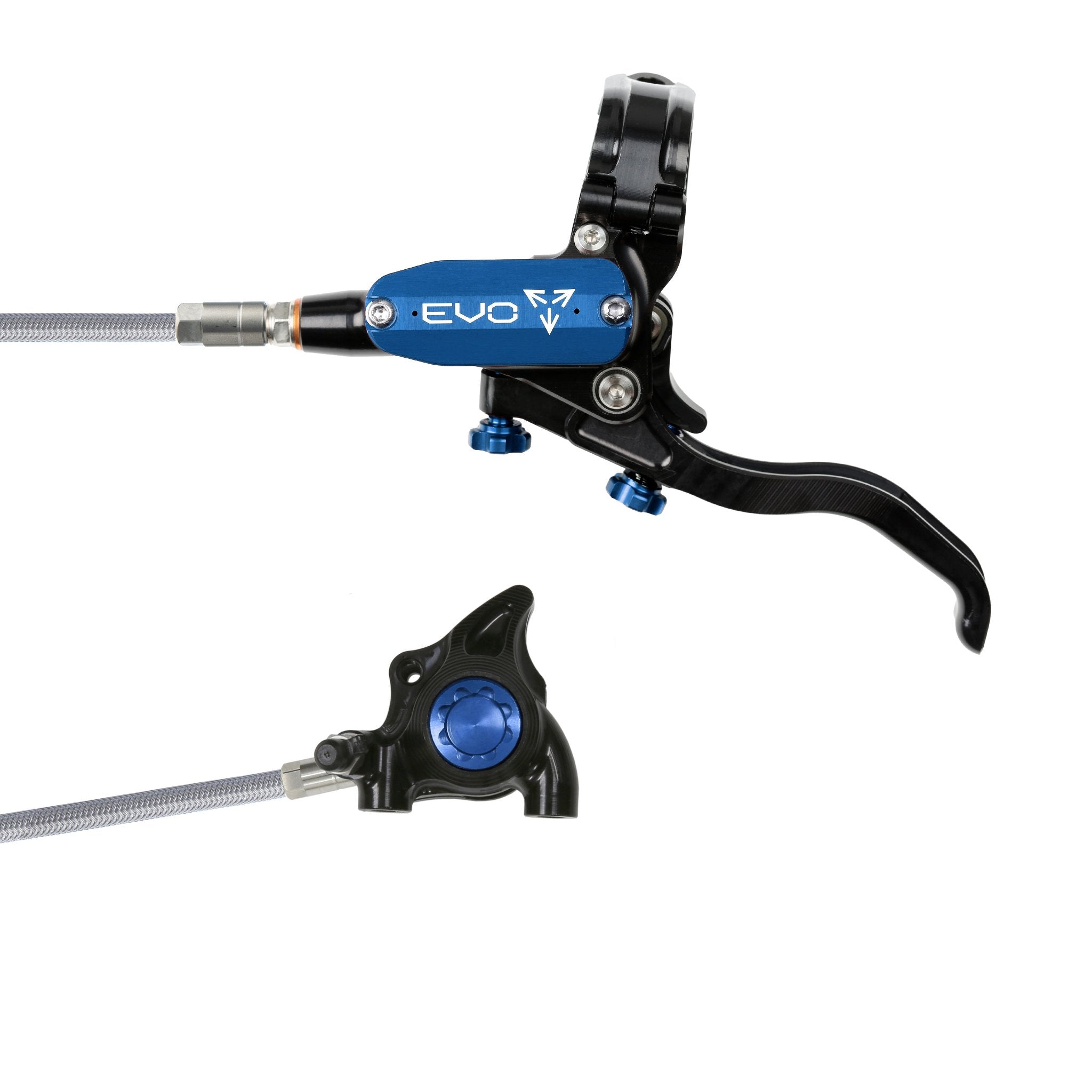 Hope EVO X2 Flat Mount Disc Brake Black/Blue / Left Hand / Braided