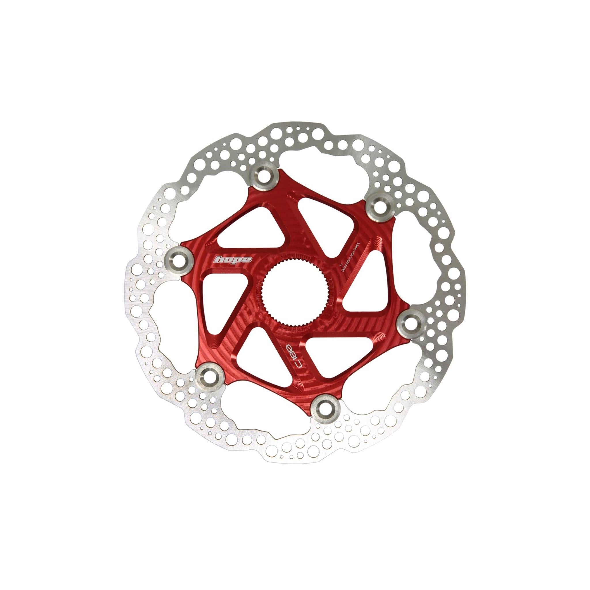 Hope Floating Centre Lock MTB Disc Brake Rotor Red / 140mm
