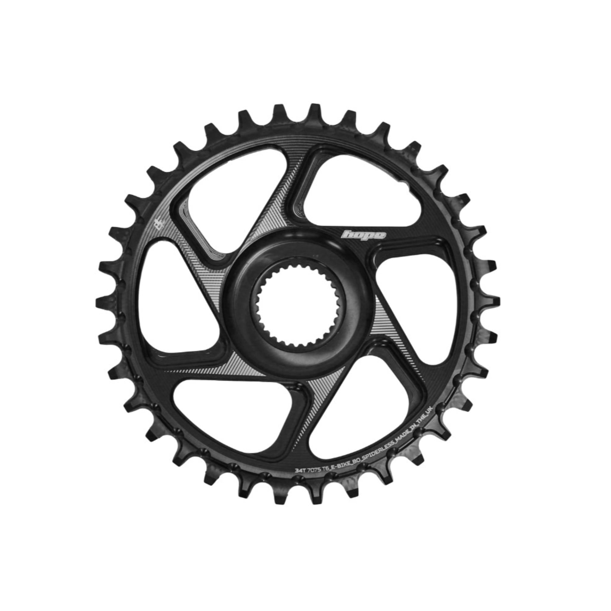 Hope R22 E-Bike Spiderless Retainer Ring - Bosch Gen 4 (52mm) Black / 34T