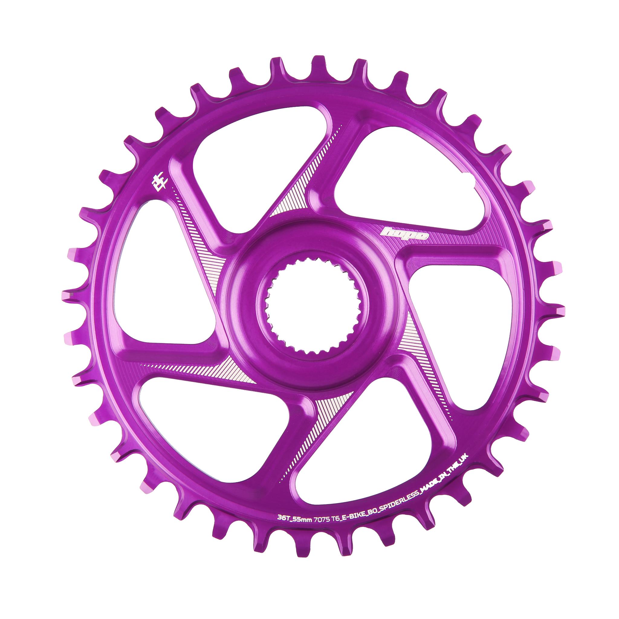 Hope R22 E-Bike Spiderless Retainer Ring - Bosch Gen 4 (55mm Wide) 34T / Purple