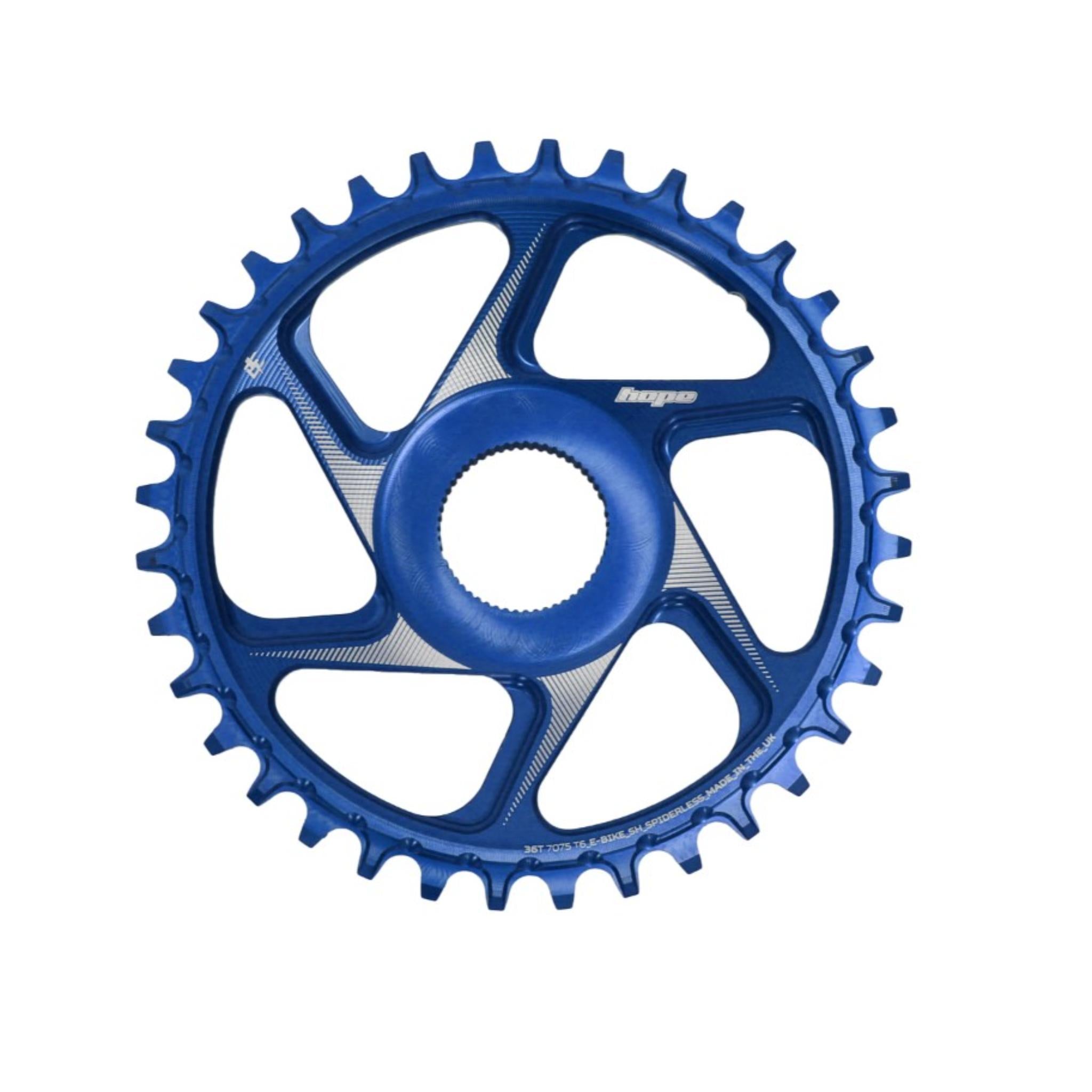 Hope R22 E-Bike Spiderless Retainer Ring - Shimano Blue / 34T