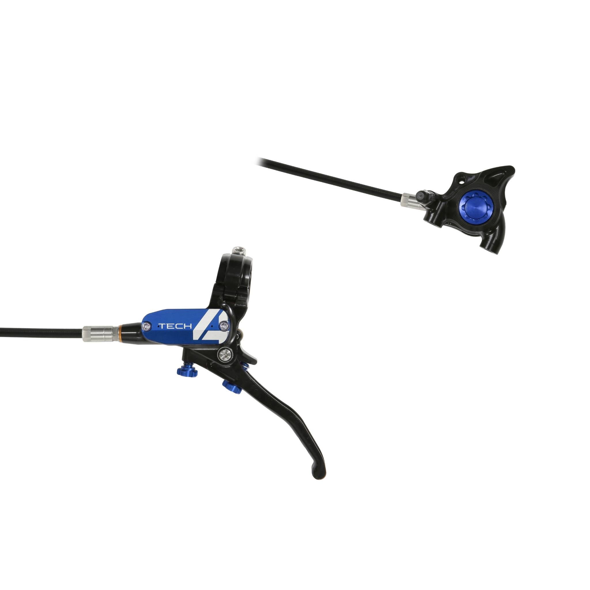 Hope Tech 4 X2 Flatmount Disc Brake Black/Blue / Left Hand