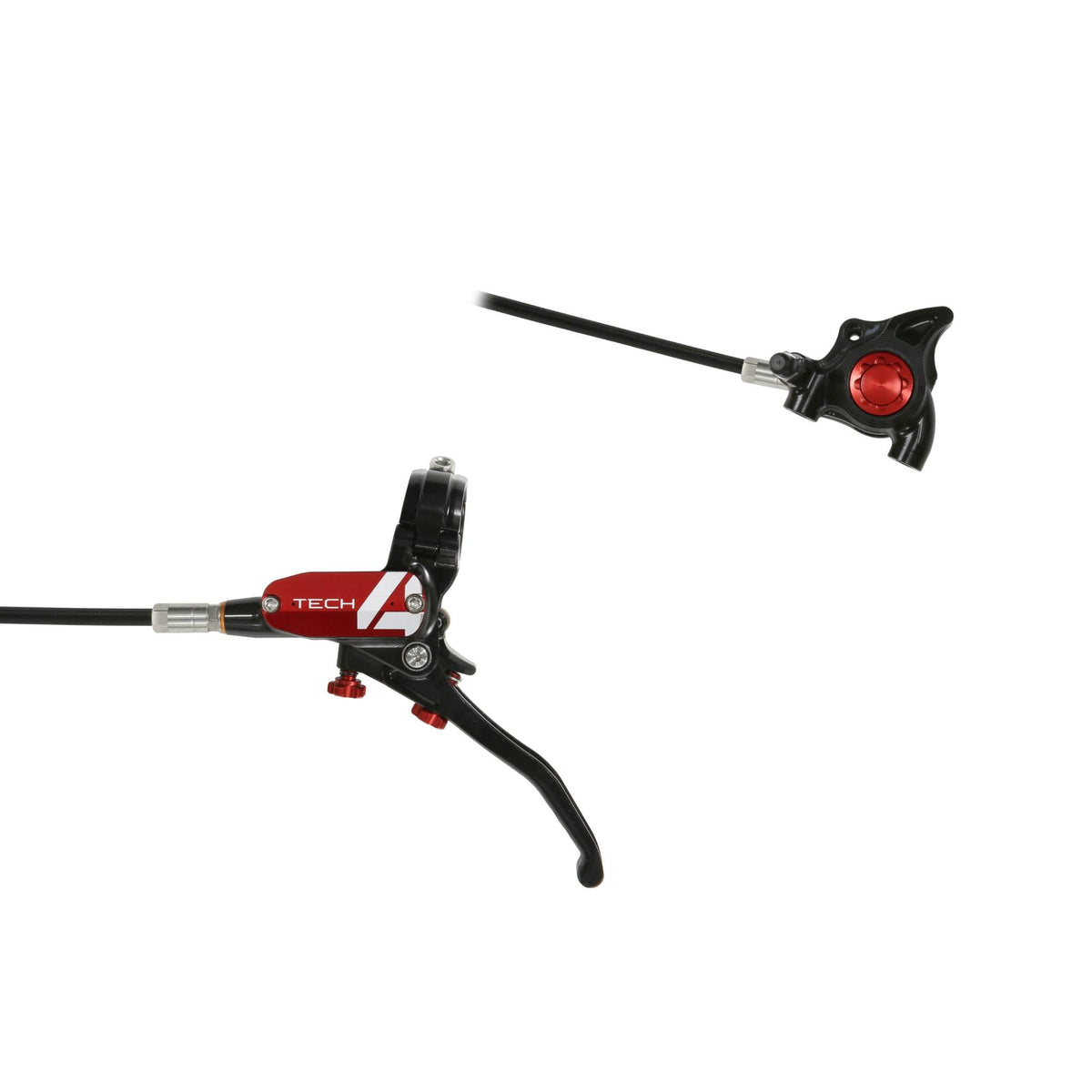 Hope Tech 4 X2 Flatmount Disc Brake Black/Red / Left Hand