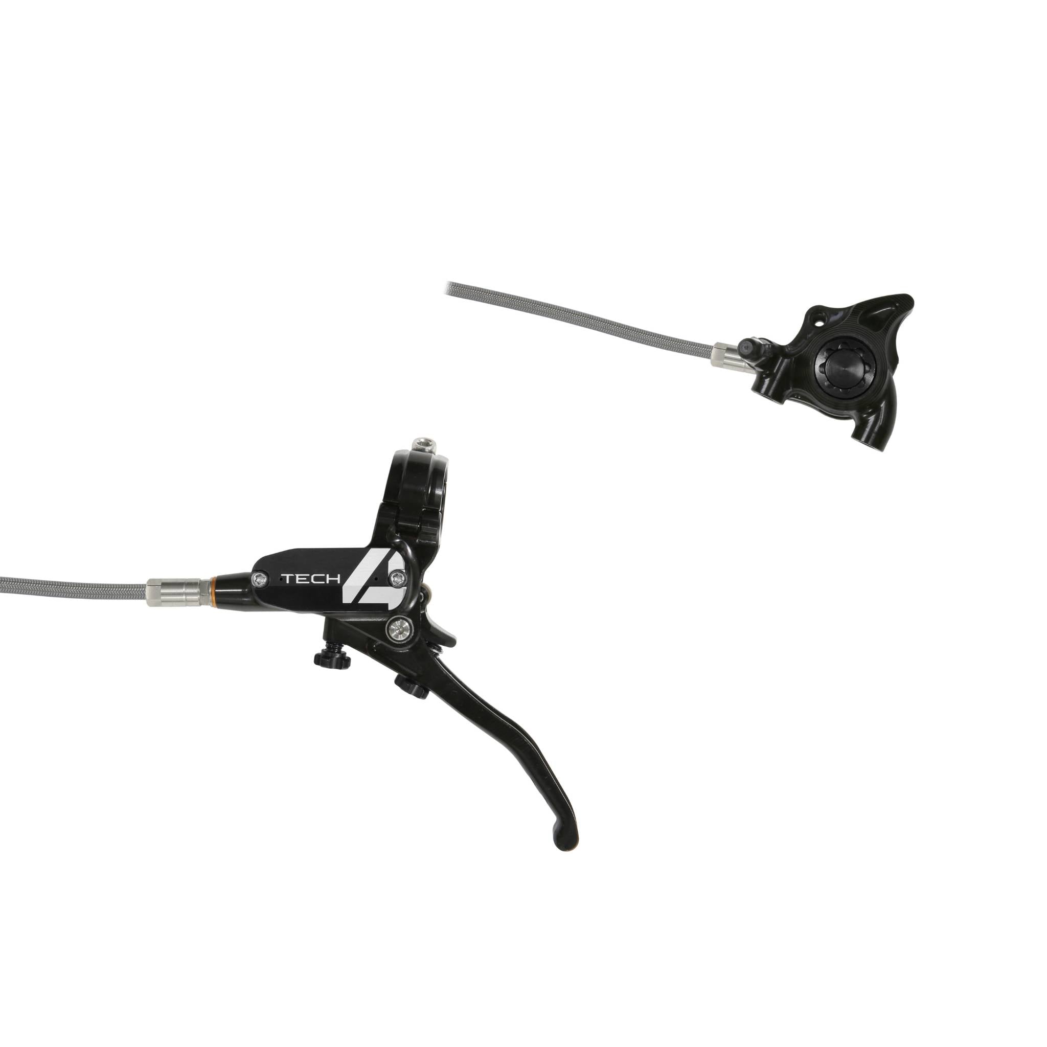 Hope Tech 4 X2 Flatmount Disc Brake with Braided Hose Black/Black / Left Hand