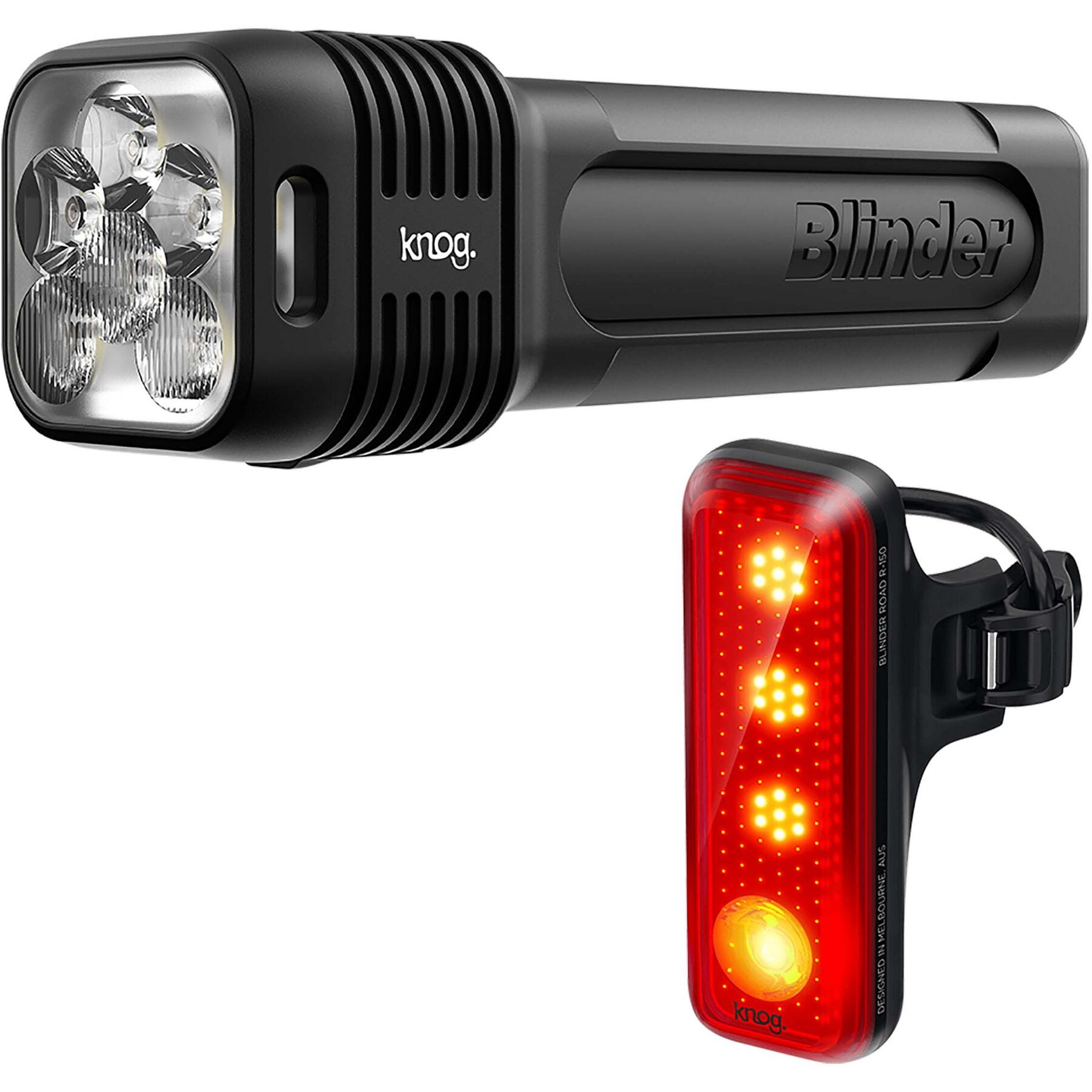 Knog Blinder Pro 1300 + R150 Light Set Black / Twin Pack