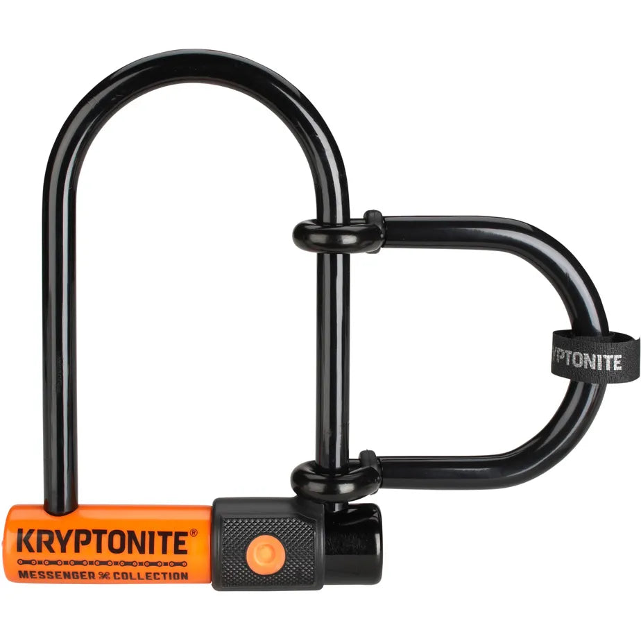 Kryptonite Messenger Mini + U-Lock with Extender Sold Secure Silver Black / Orange