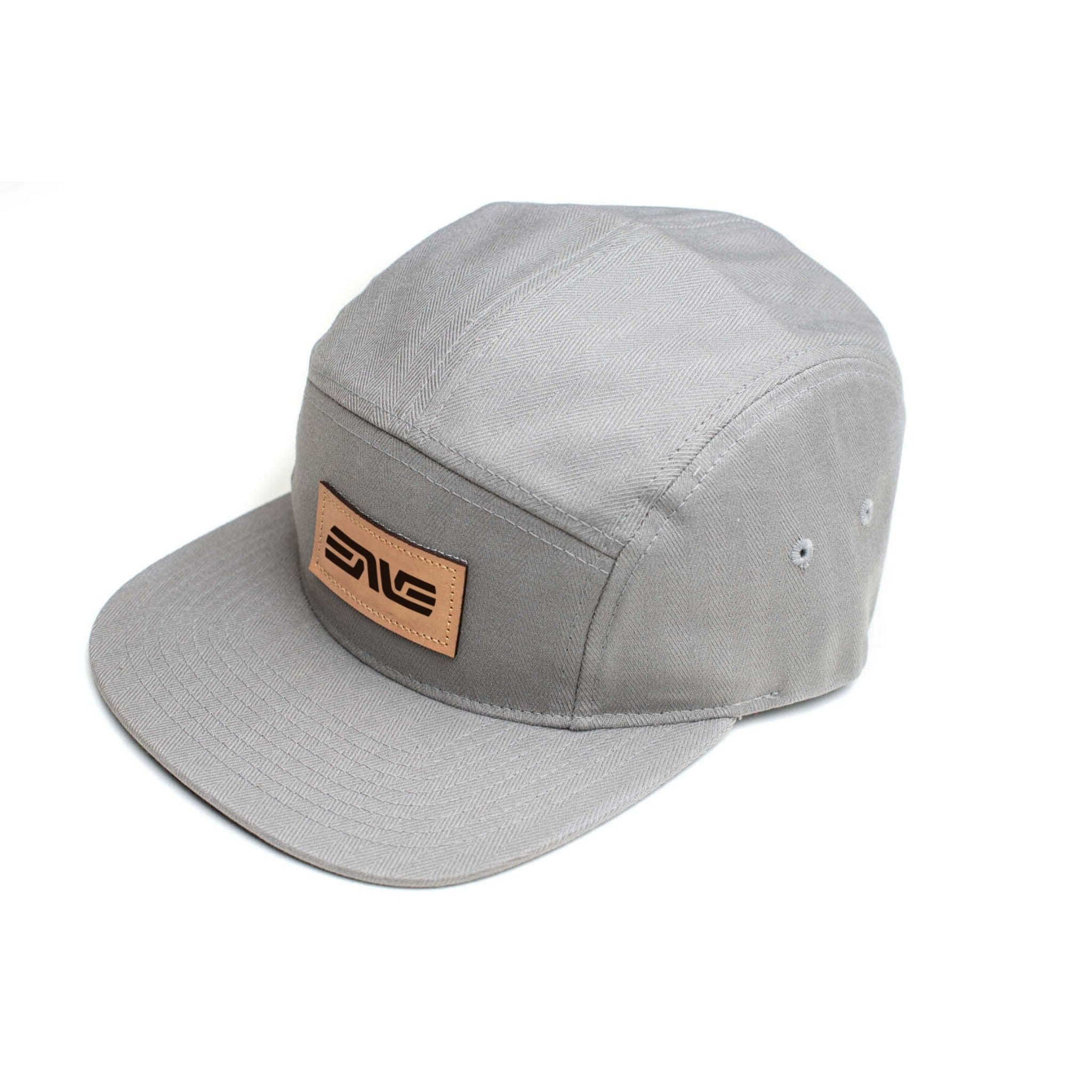 Leather Grey Panel Hat