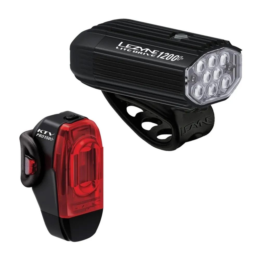 Lezyne Lite Drive 1200+ / KTV Drive Pro+ Light Set Black