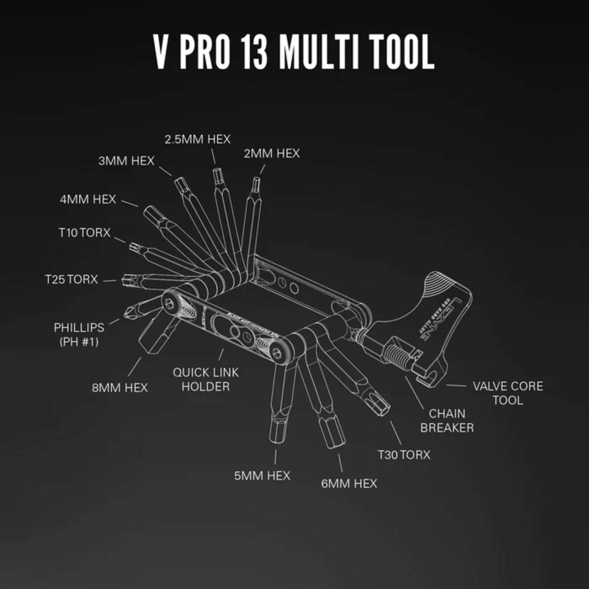 Lezyne V Pro 13 Multi-Tool Black Black