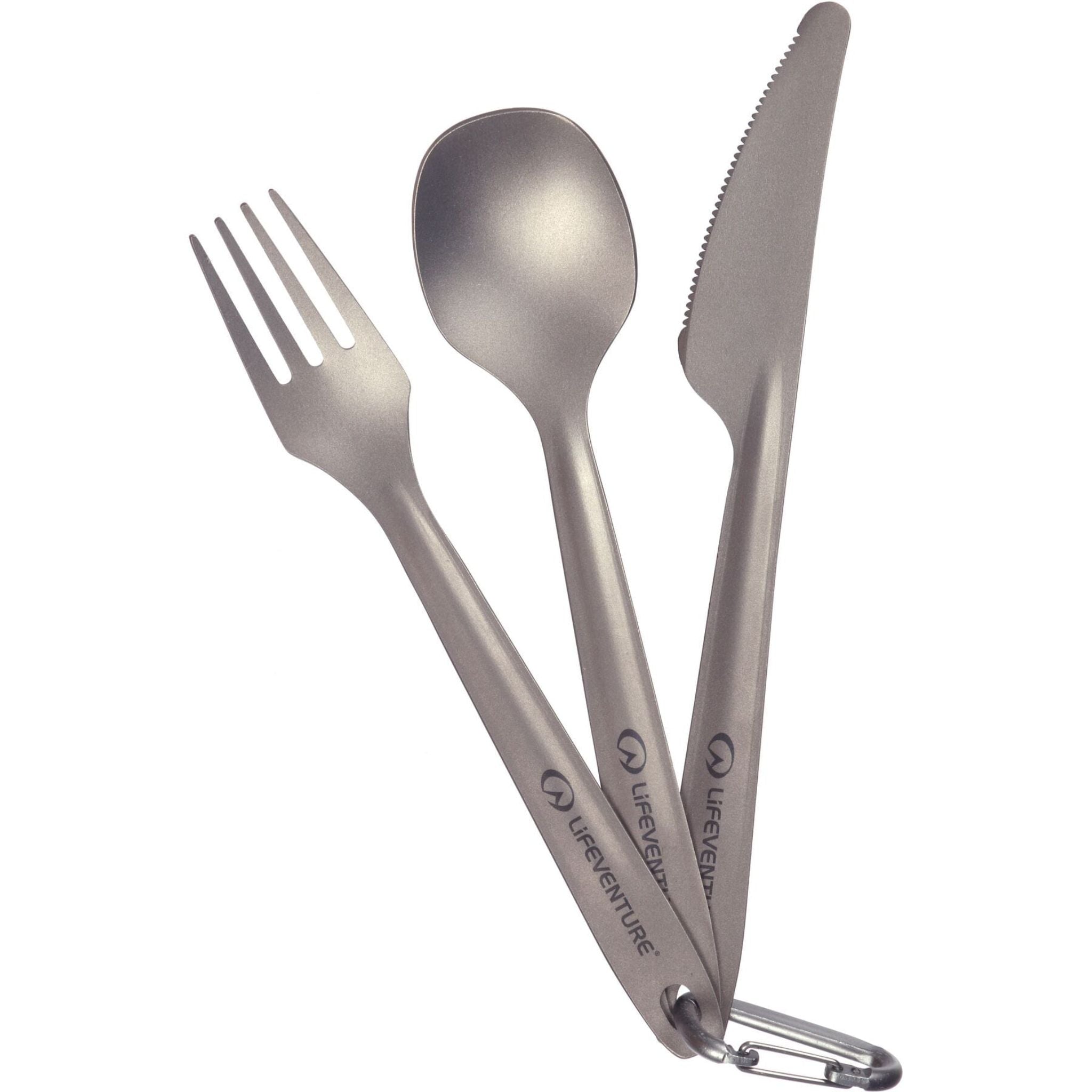 Lifeventure Superlight Titanium Cutlery Set Matt Silver / Titanium / One size