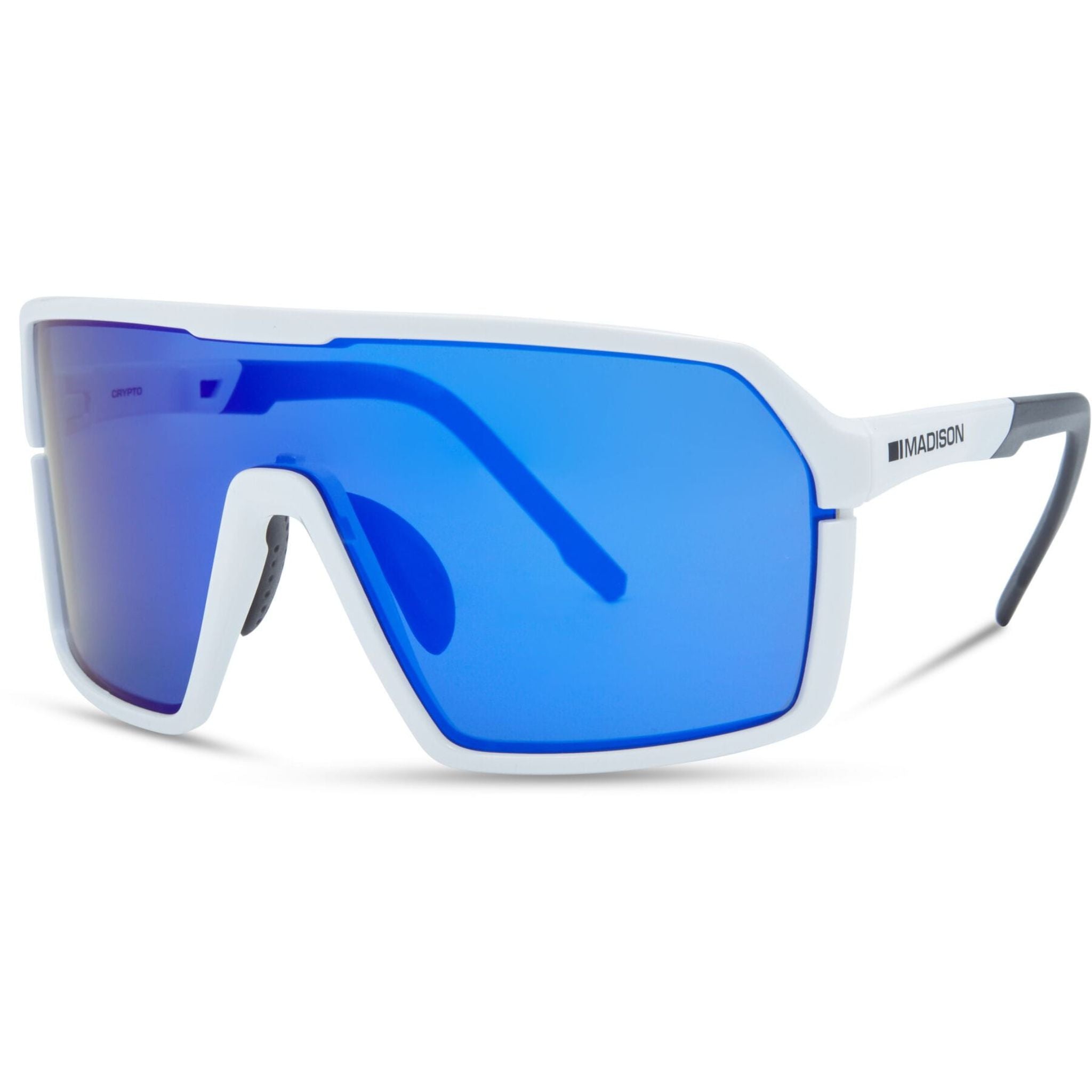 Madison Crypto Sunglasses Gloss White 3 Lens Pack Gloss White / One size / Blue Mirror Amber & Clear