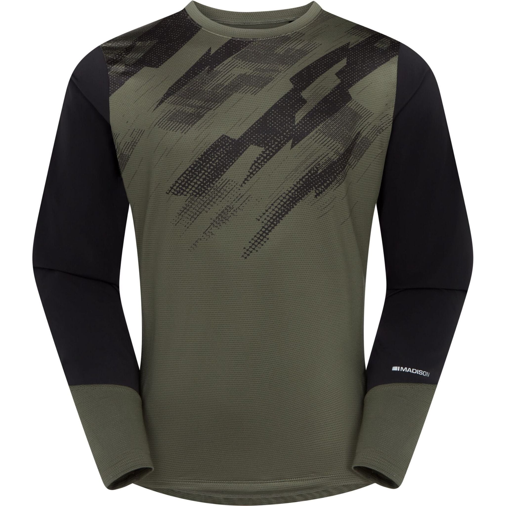 Madison Flux Men's Long Sleeve Trail MTB Jersey Midnight Green / Black / Large