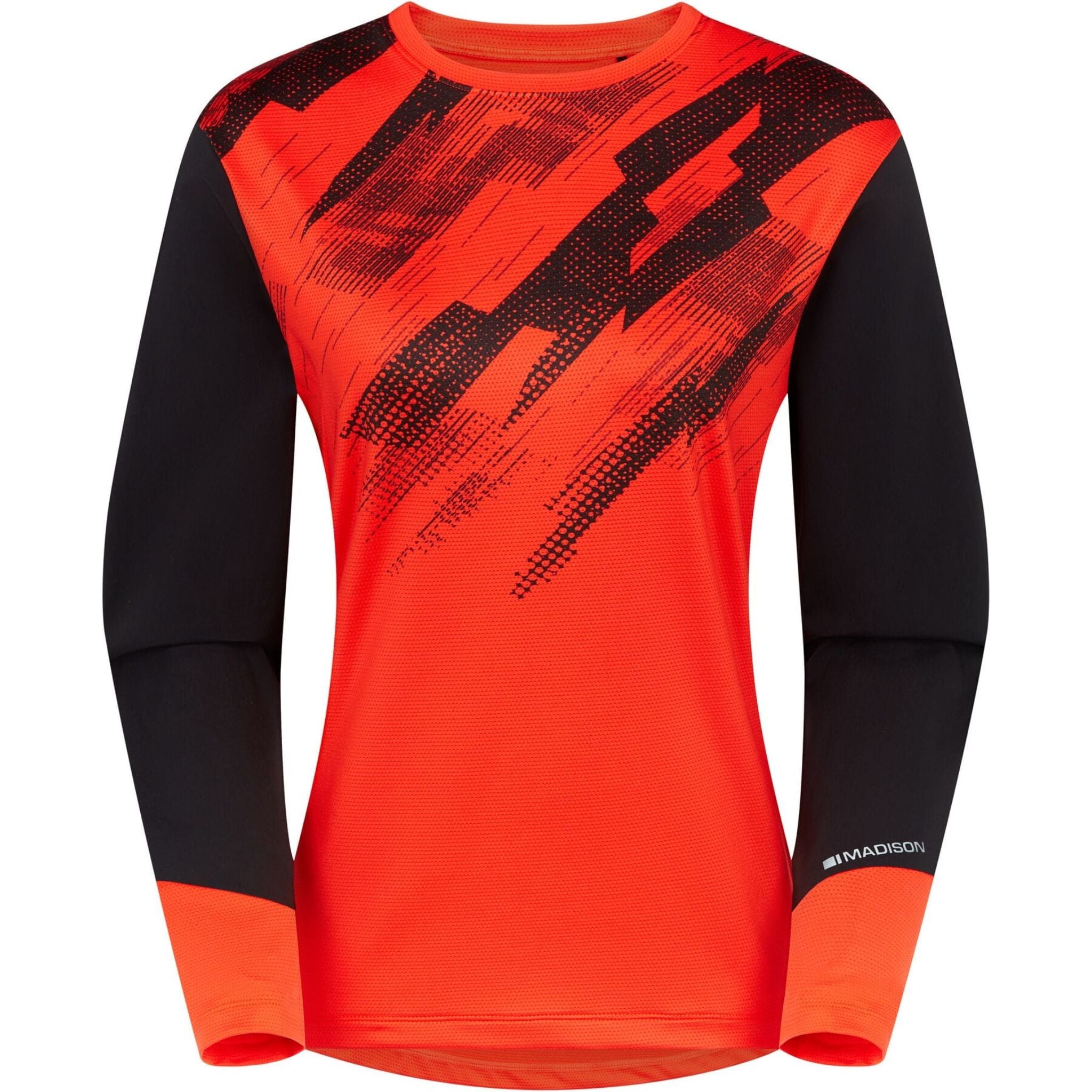 Madison Flux Women's Long Sleeve Trail MTB Jersey Magma Red / Black / Size 10