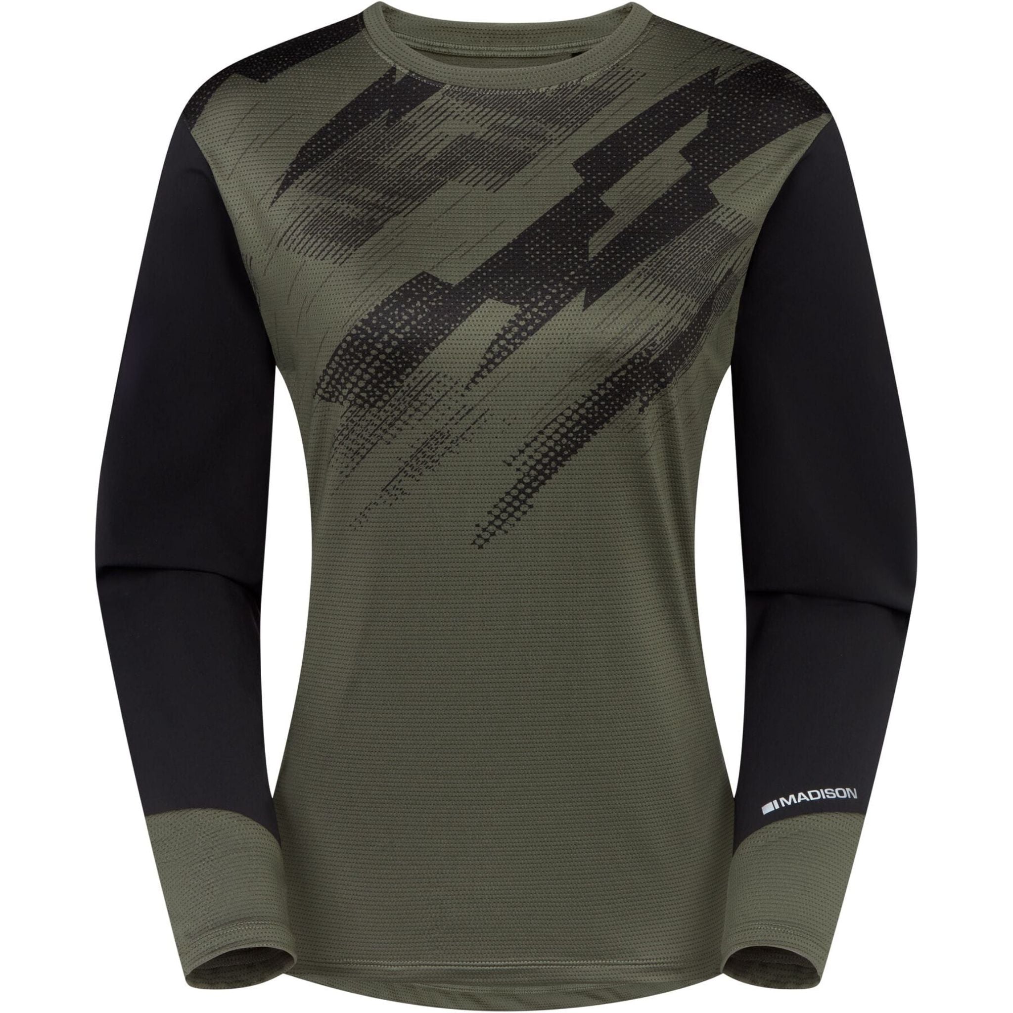 Madison Flux Women's Long Sleeve Trail MTB Jersey Midnight Green / Black / Size 10