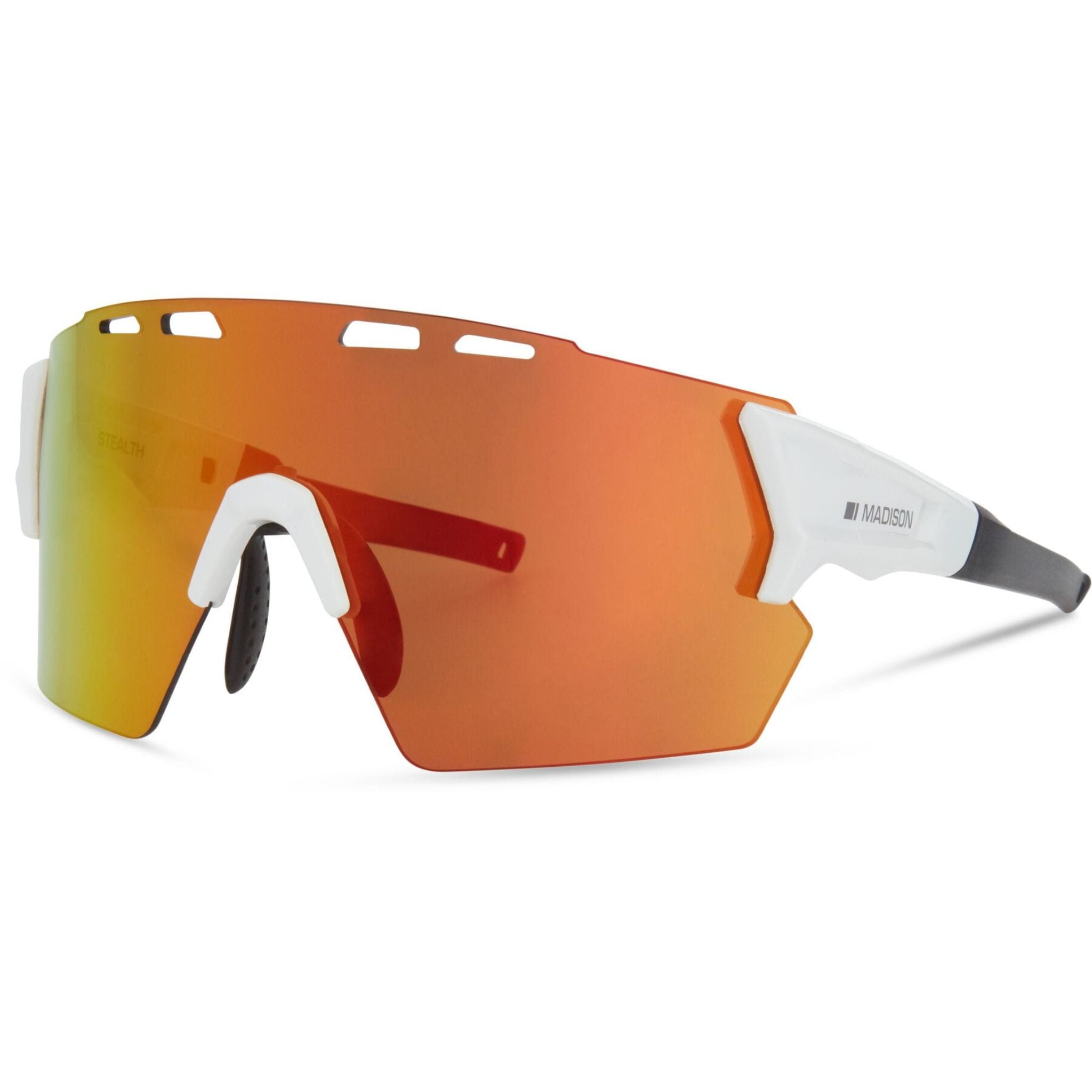 Madison Stealth II Sunglasses - 3 pack - gloss white / blue mirror / amber and clear lens Gloss White / One size / Blue Mirror Amber & Clear