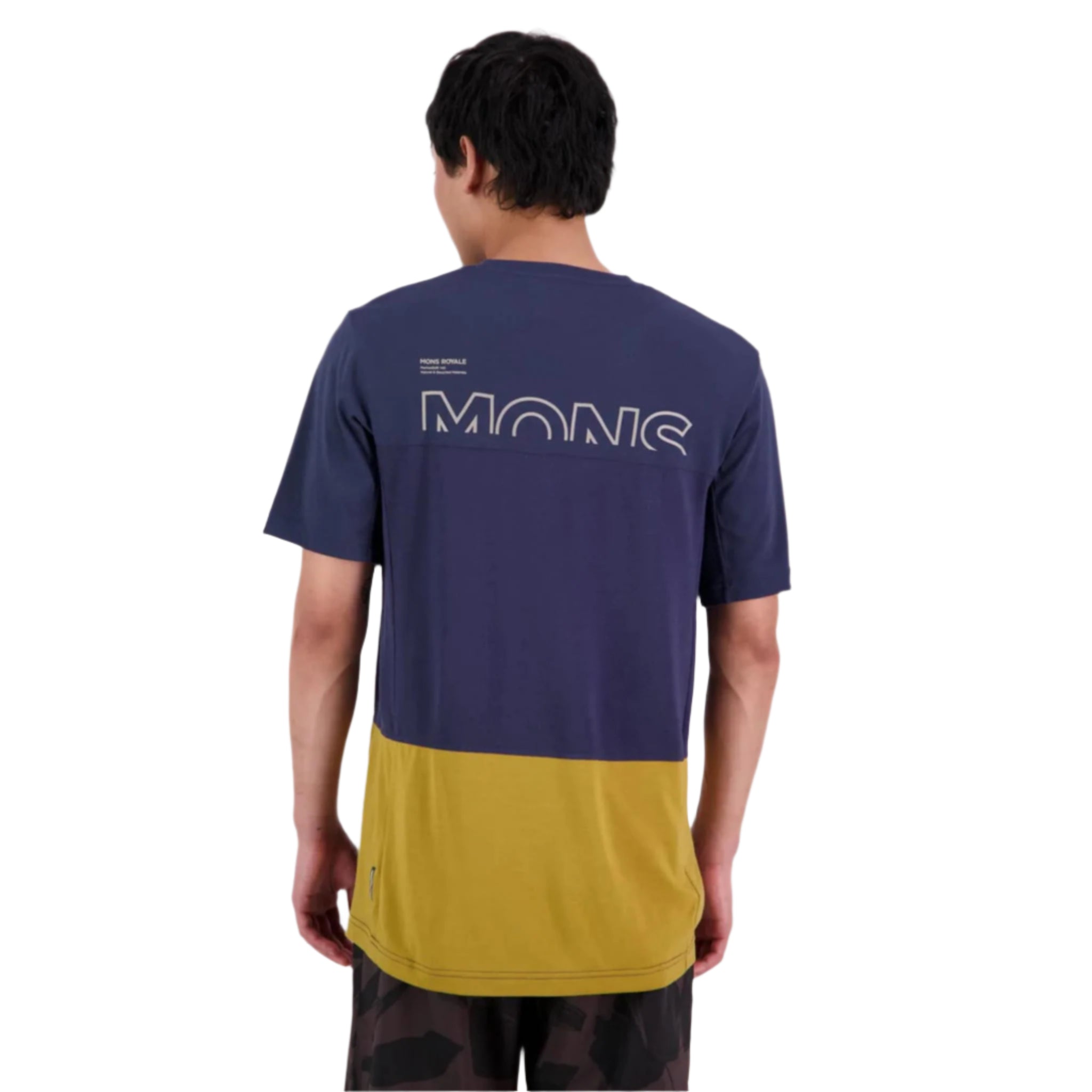 Mons Royale Tarn Merino Shift T-Shirt - Cumin / Midnight