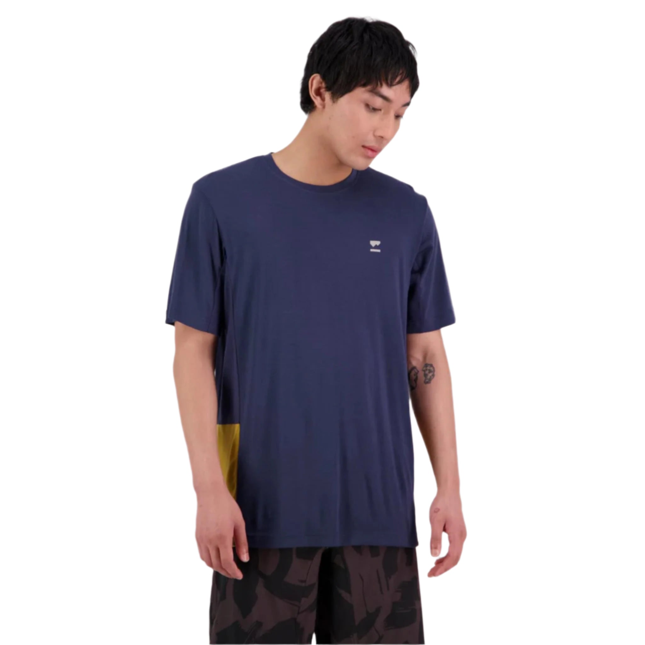 Mons Royale Tarn Merino Shift T-Shirt - Cumin / Midnight