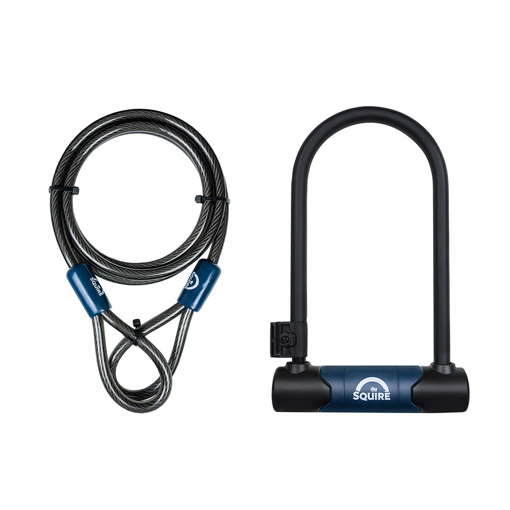 Nevis 230 Shackle D-Lock Kit with Cable Black / 230mm