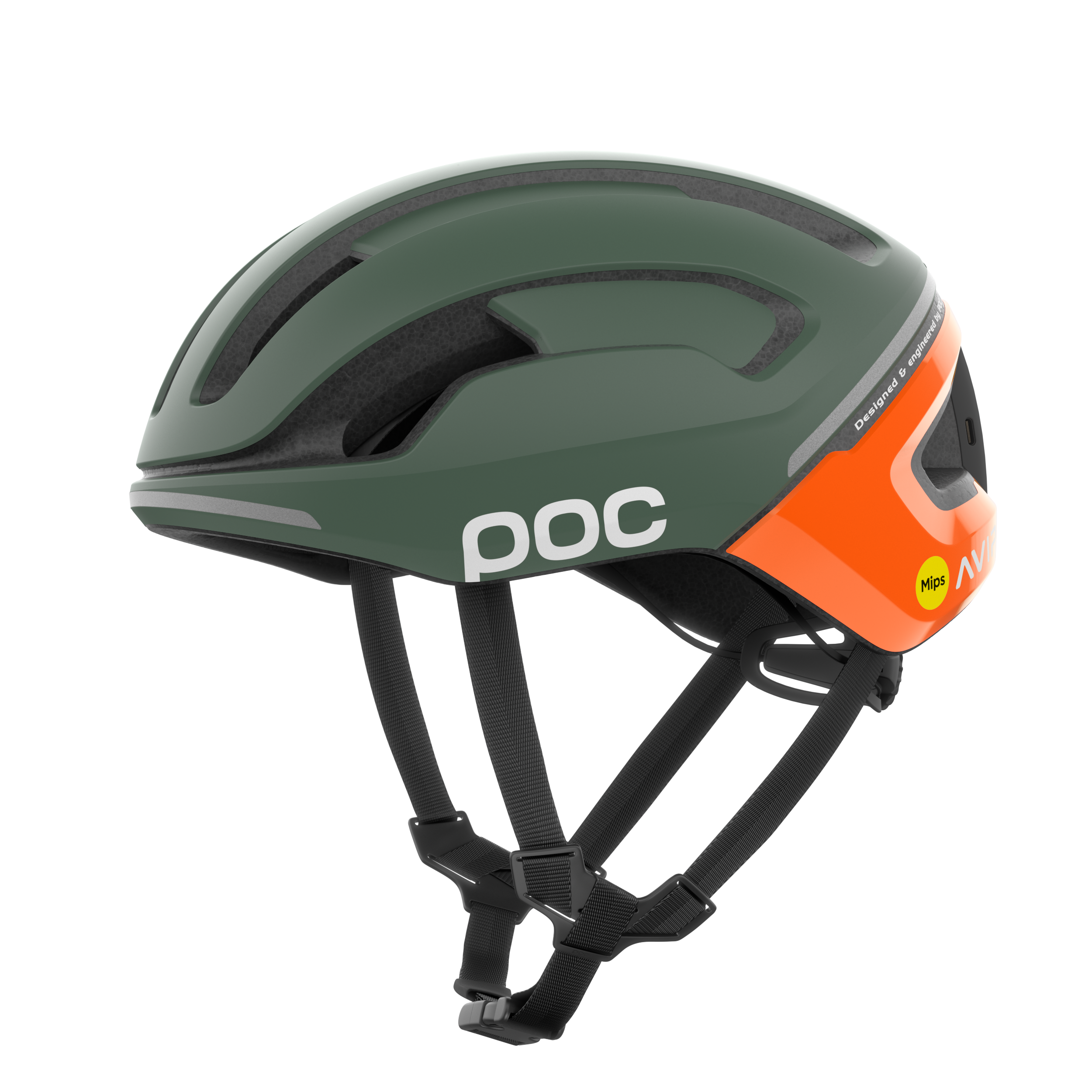 POC Omne Beacon MIPS Road Helmet Fluorescent Orange AVIP/Epidote Green Matt / S/50-56cm