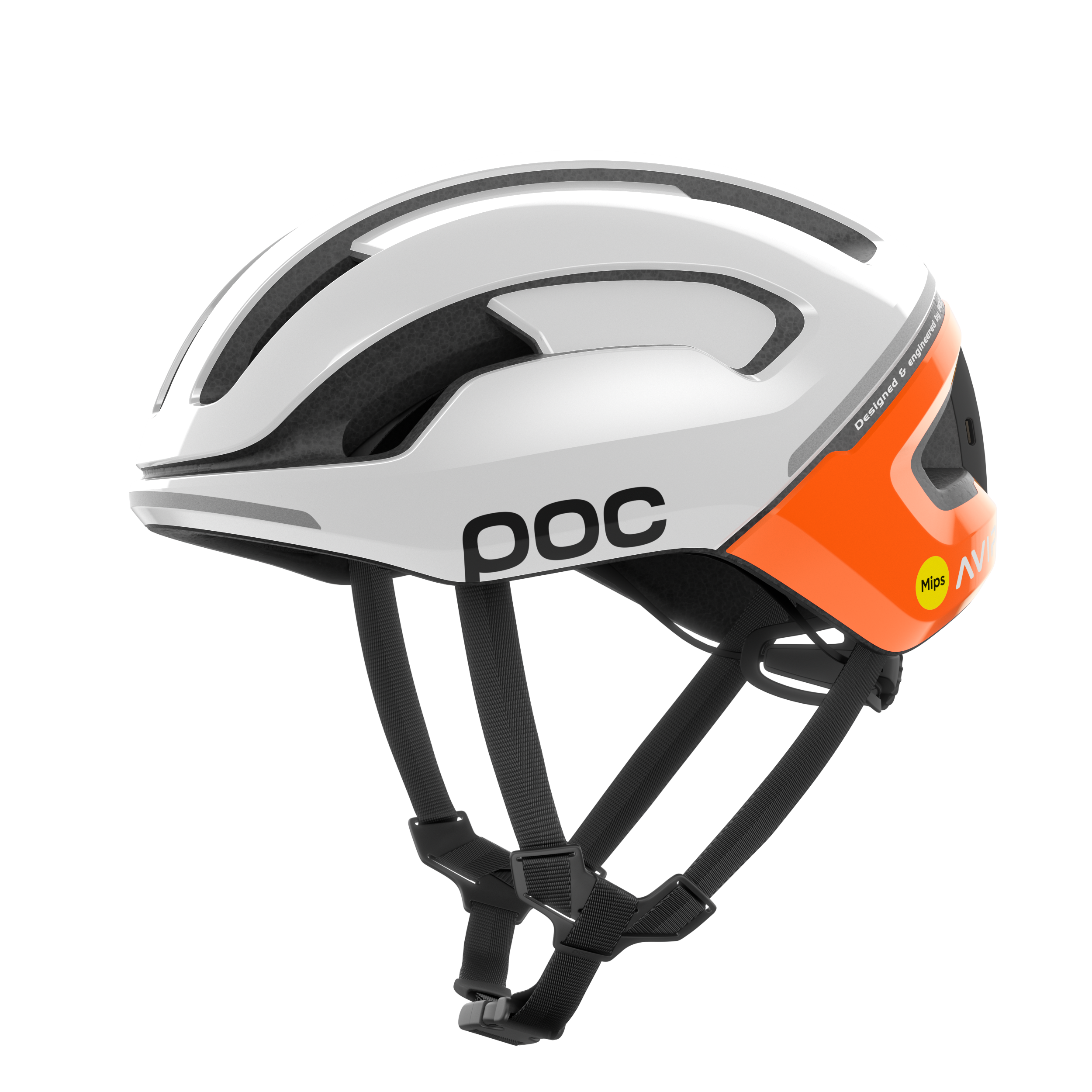 POC Omne Beacon MIPS Road Helmet Fluorescent Orange AVIP/Hydrogen White / S/50-56cm