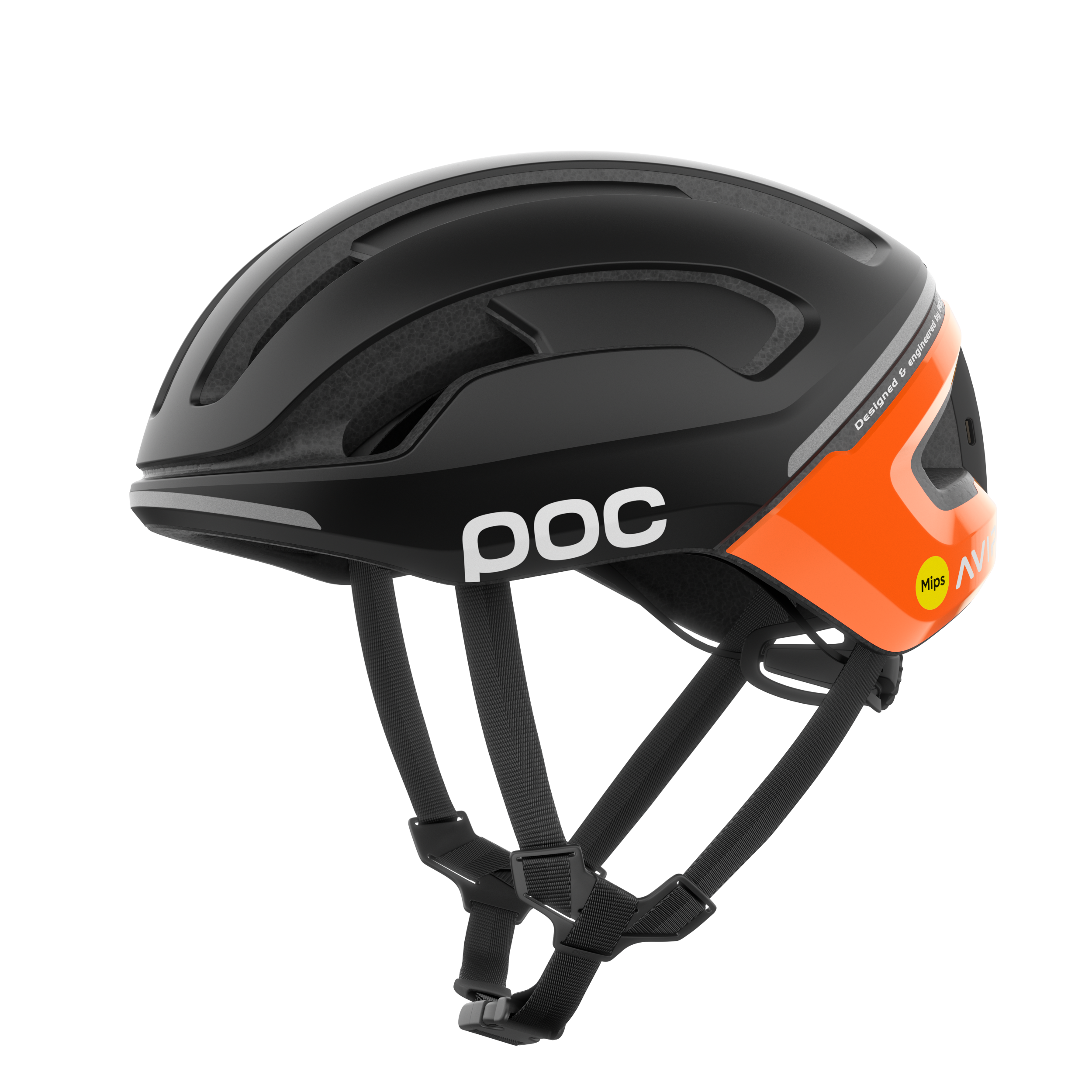 POC Omne Beacon MIPS Road Helmet Fluorescent Orange AVIP/Uranium Black Matt / S/50-56cm