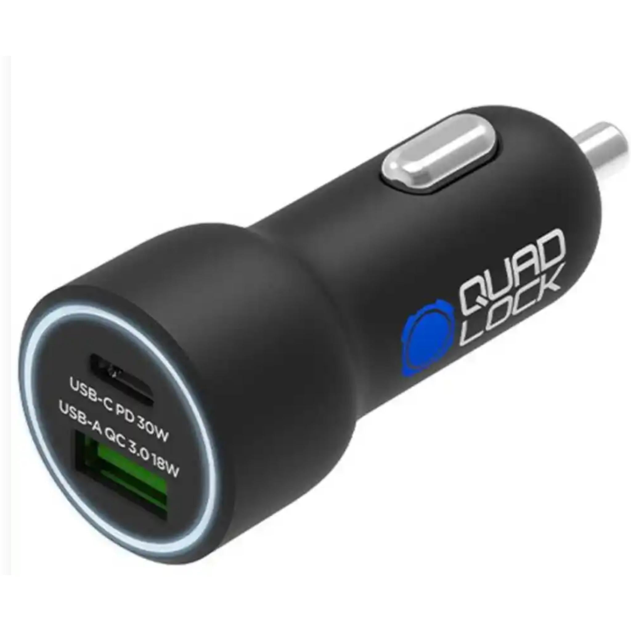 Quad Lock Dual USB 48W Dual Car Charger Black / One size