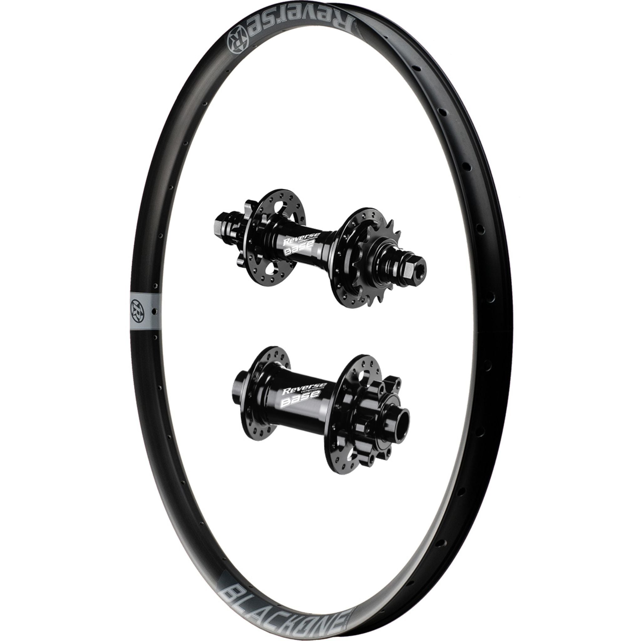 Reverse Components Black ONE 26 Singlespeed Wheelset Black/Grey / 26 / F 15mm / R 135 x 10mm