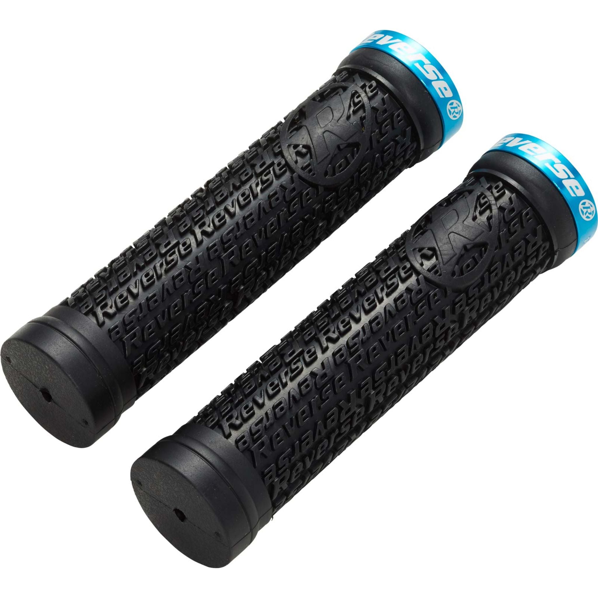 Reverse Components Stamp Lock On Grips Black/Light Blue
