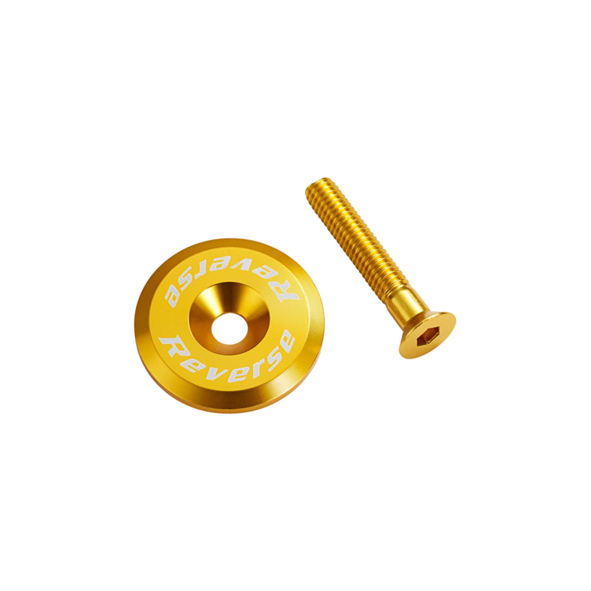 Reverse Headset Top Cap & Bolt Gold