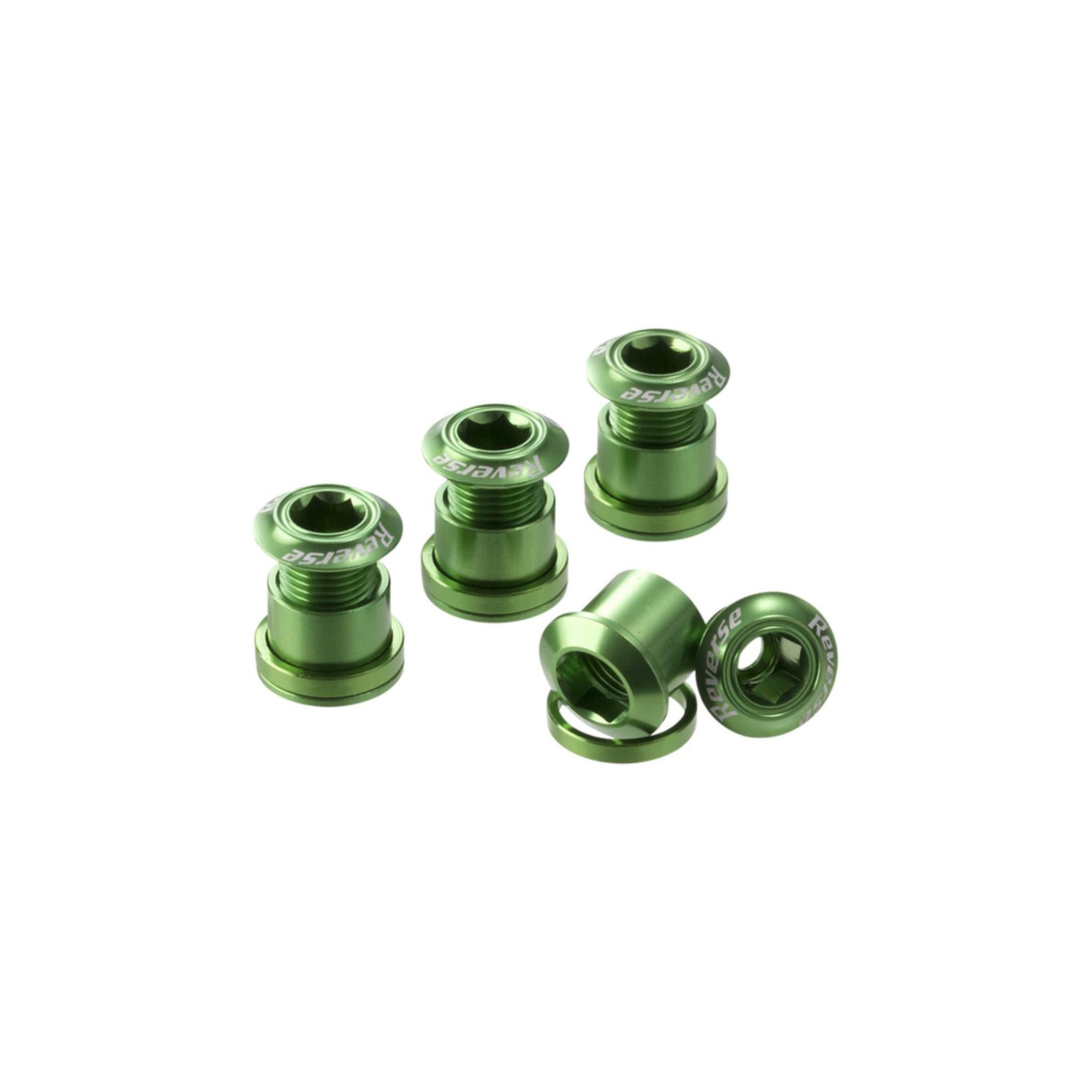 Reverse Replacement Chainring Bolt Set Green