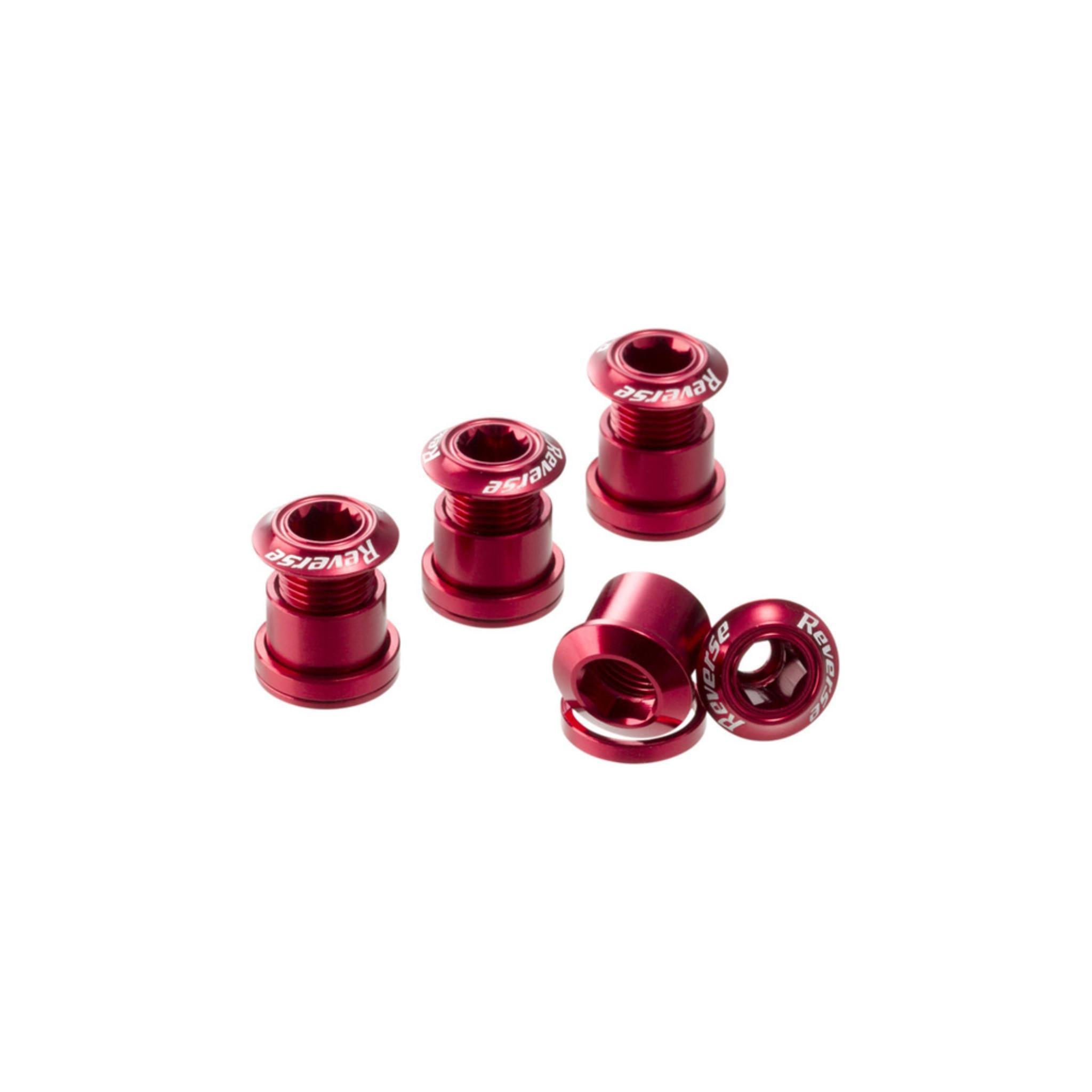Reverse Replacement Chainring Bolt Set Red