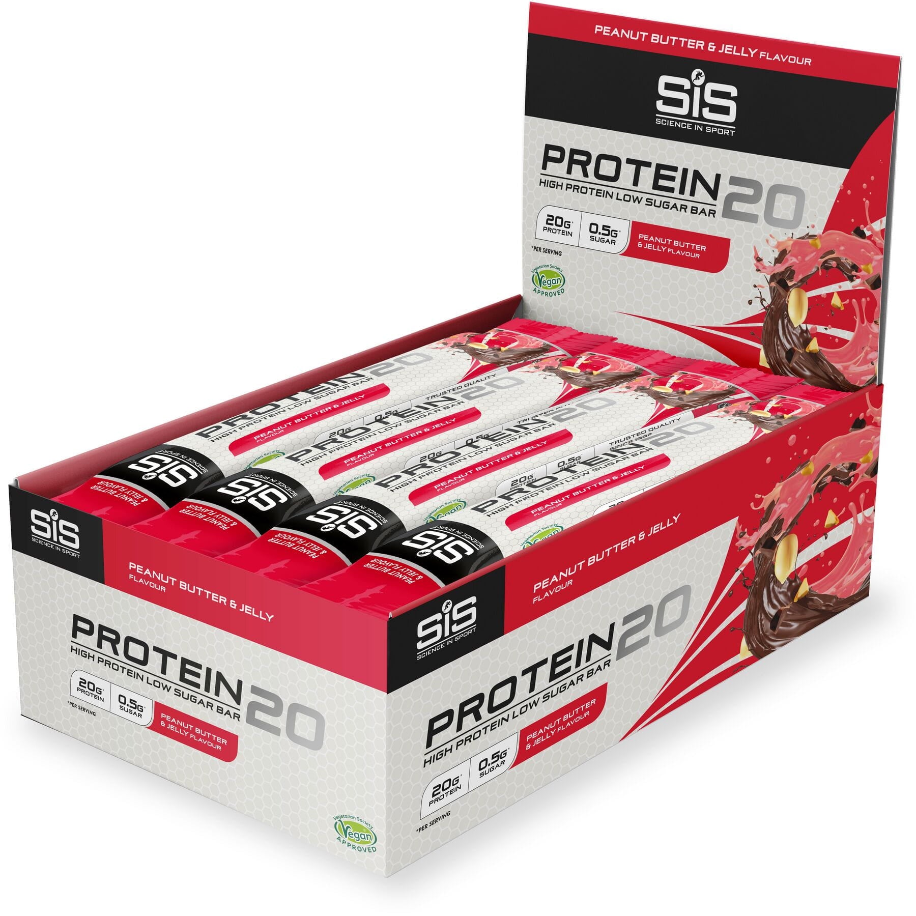 Science in Sport PROTEIN20 Bar (12 box) Peanut Butter and Jelly / Box of 12