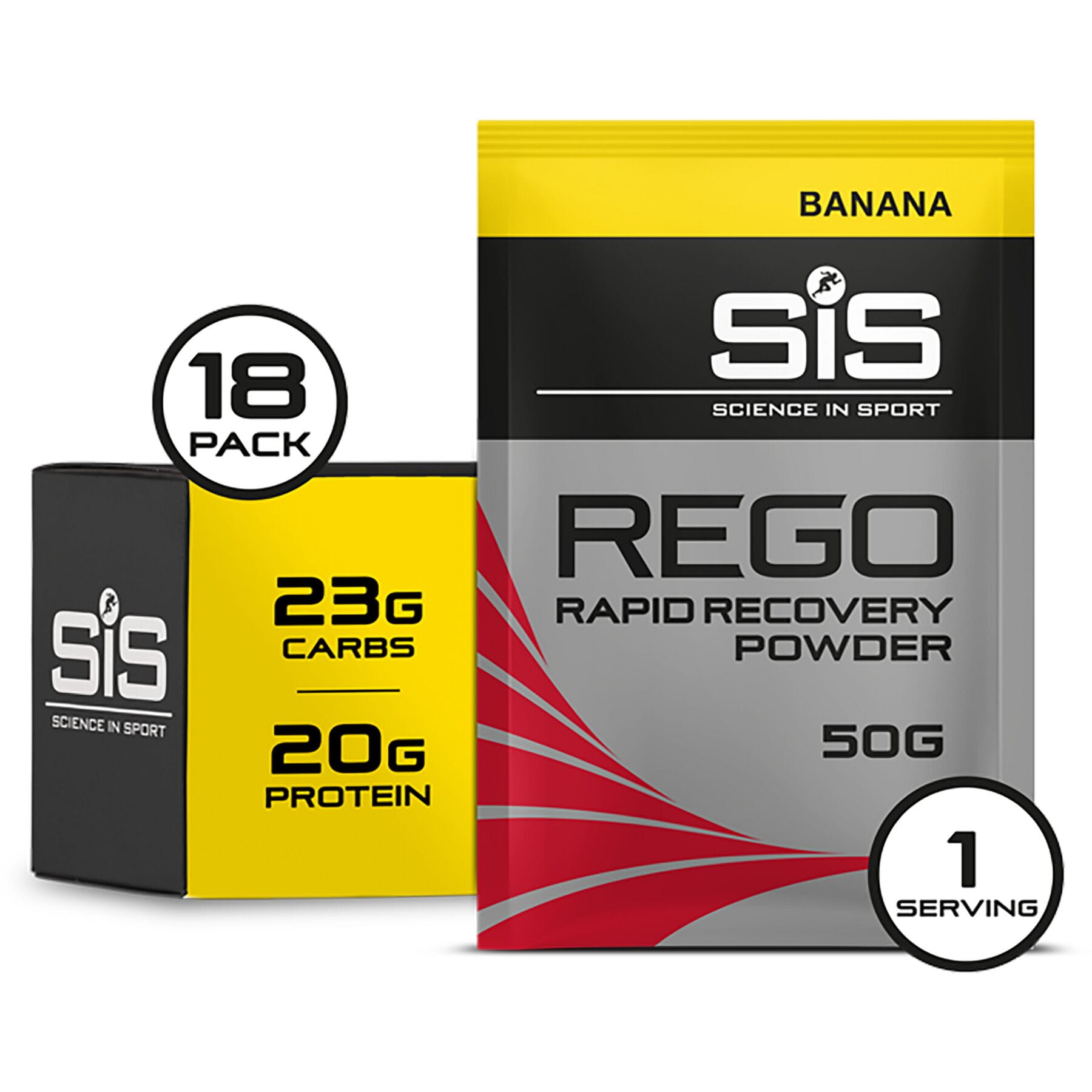 Science in Sport REGO Rapid Recovery Drink Powder Banana / 18 x 50g Sachets