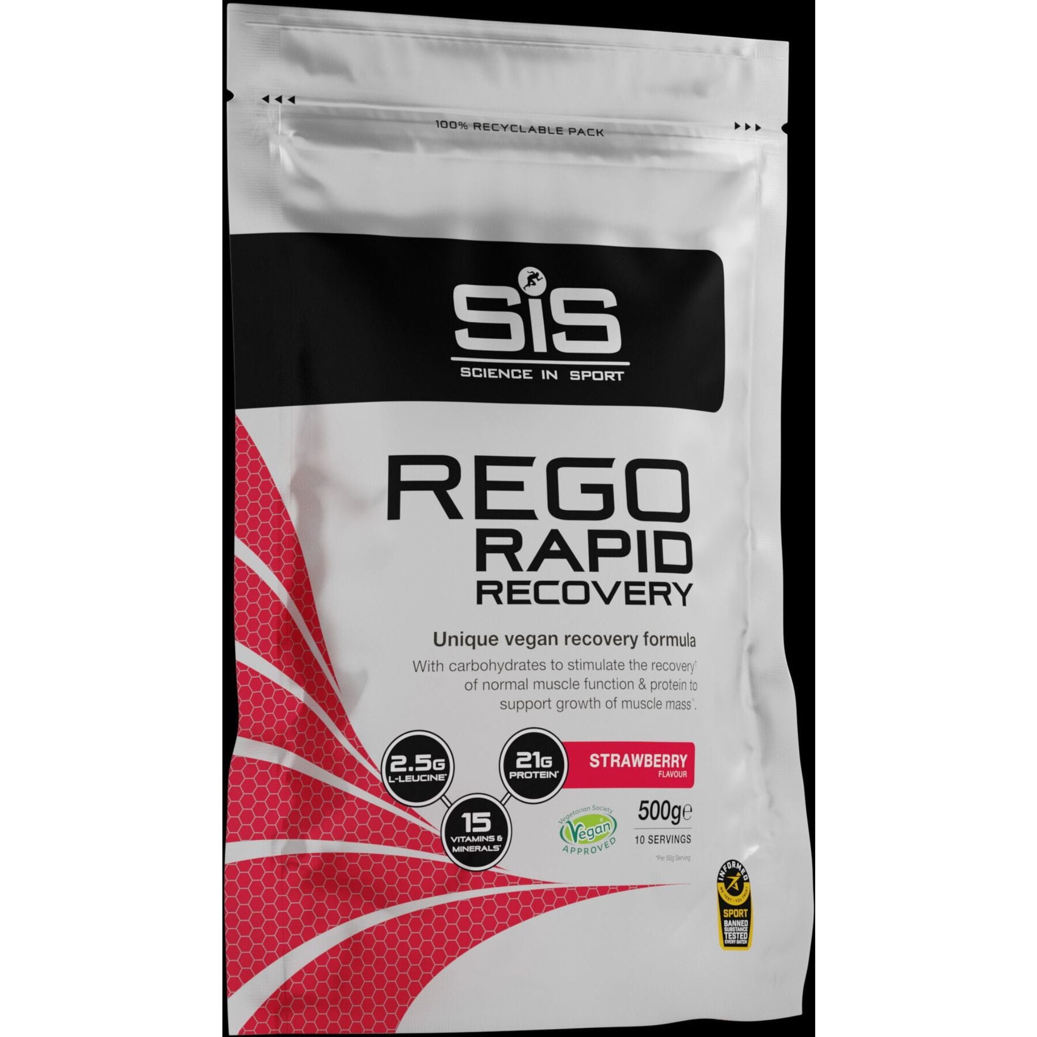Science In Sport REGO Rapid Recovery Protein Drink Strawberry / 500 g