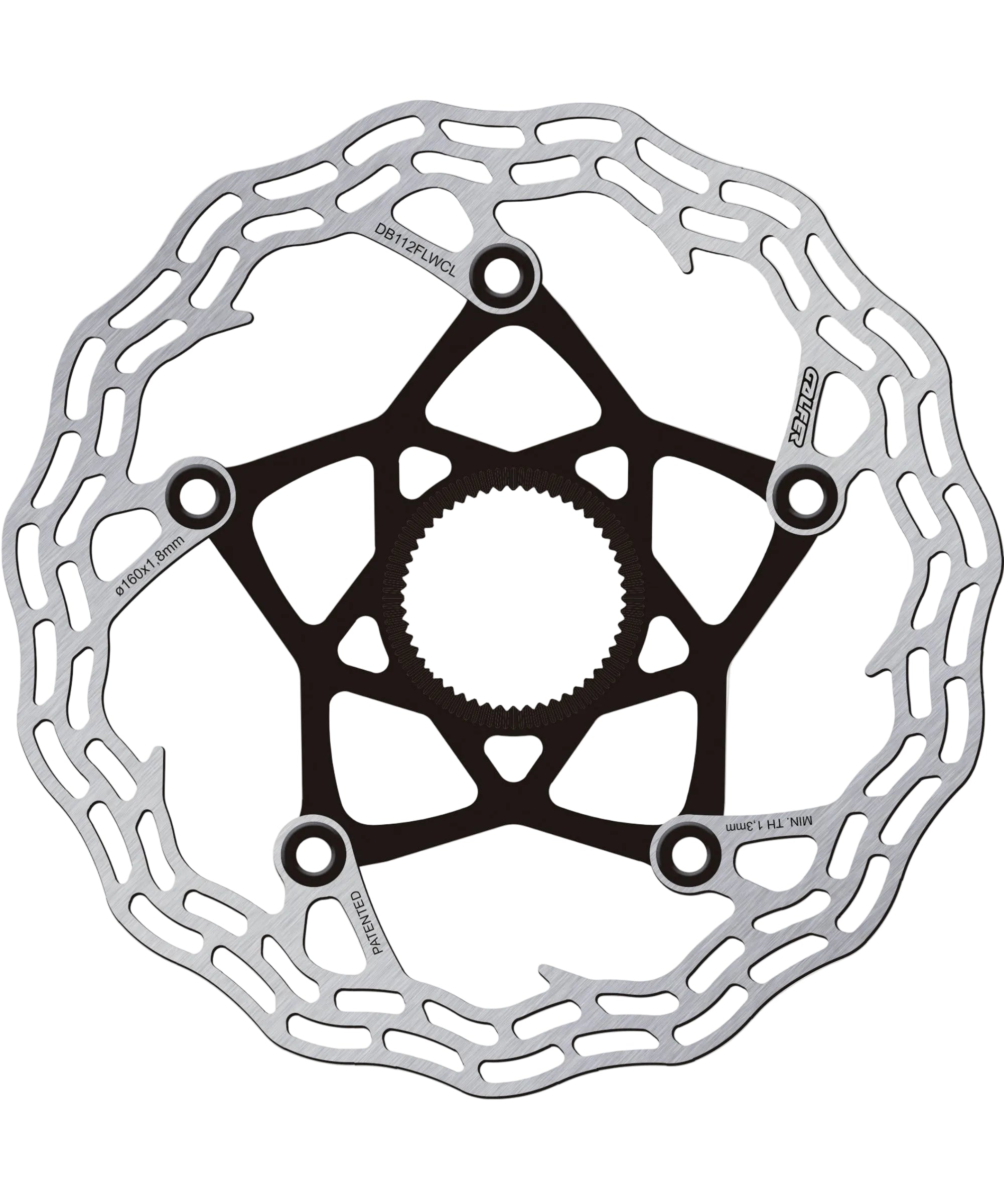 Shark Road Disc Rotor - Centerlock Silver/Black / 160mm