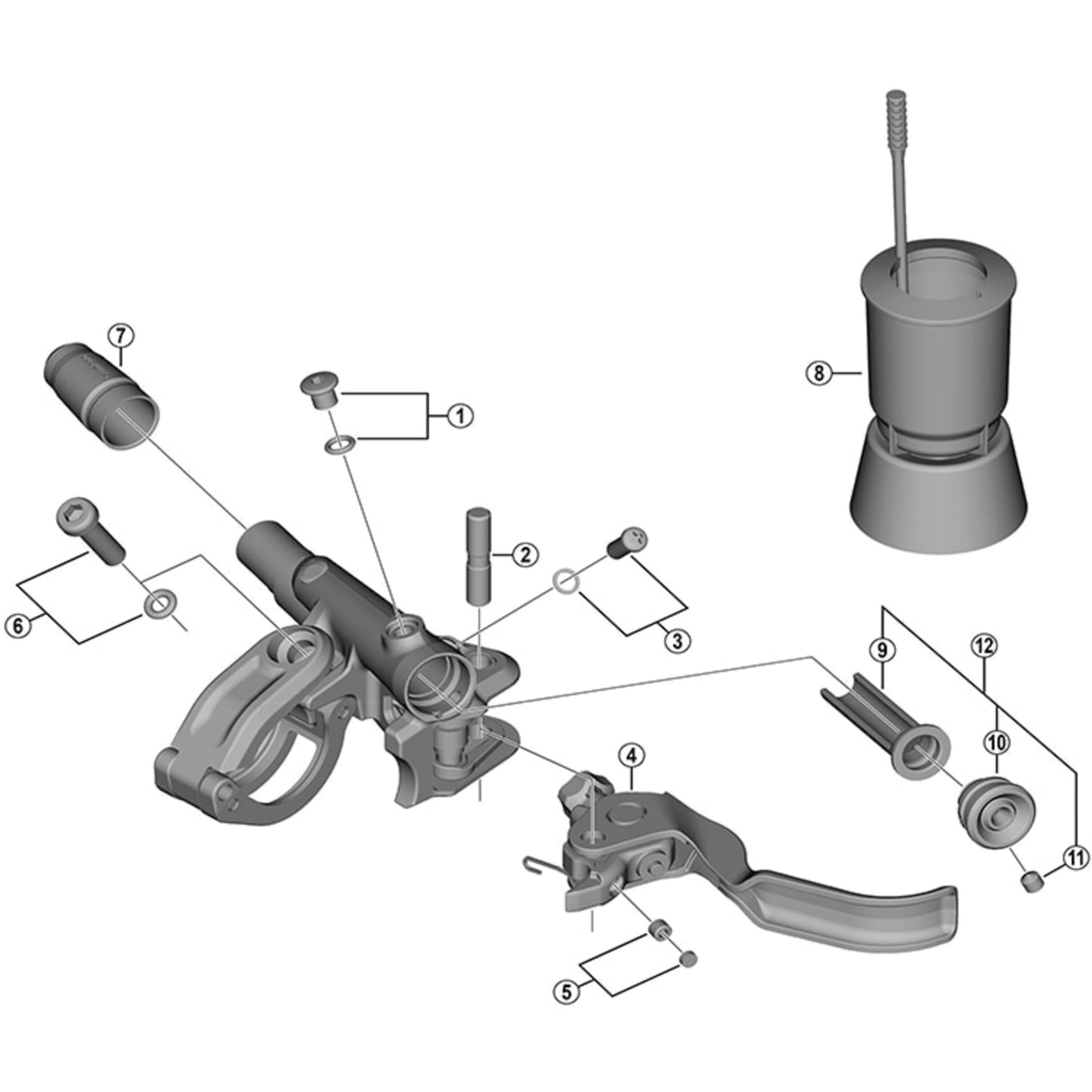 Shimano BL-M8100 right hand lever member unit