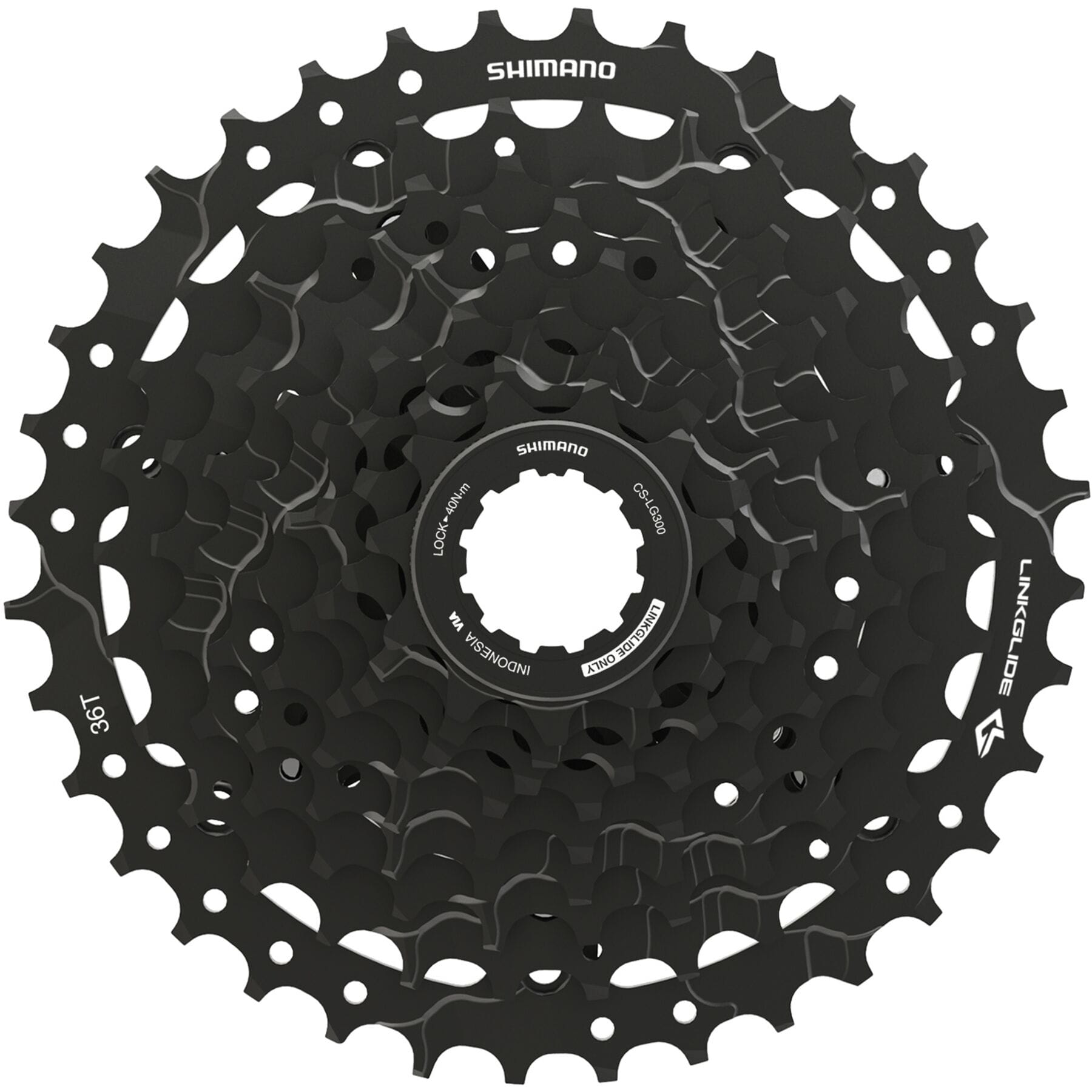 Shimano CUES CS-LG300-9 Link Glide 9-Speed Cassette Black / 11 - 36 teeth