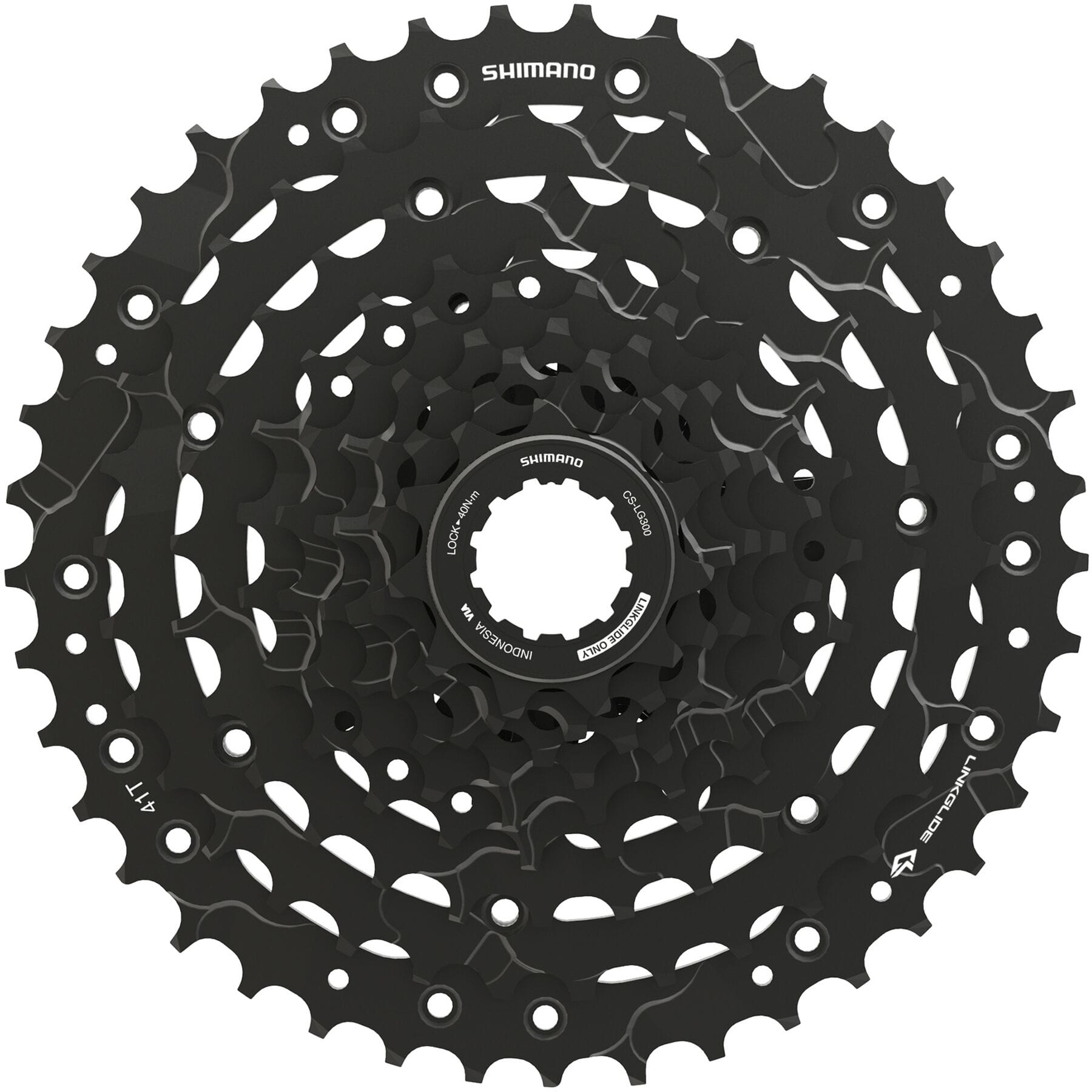 Shimano CUES CS-LG300-9 Link Glide 9-Speed Cassette Black / 11 - 41 teeth
