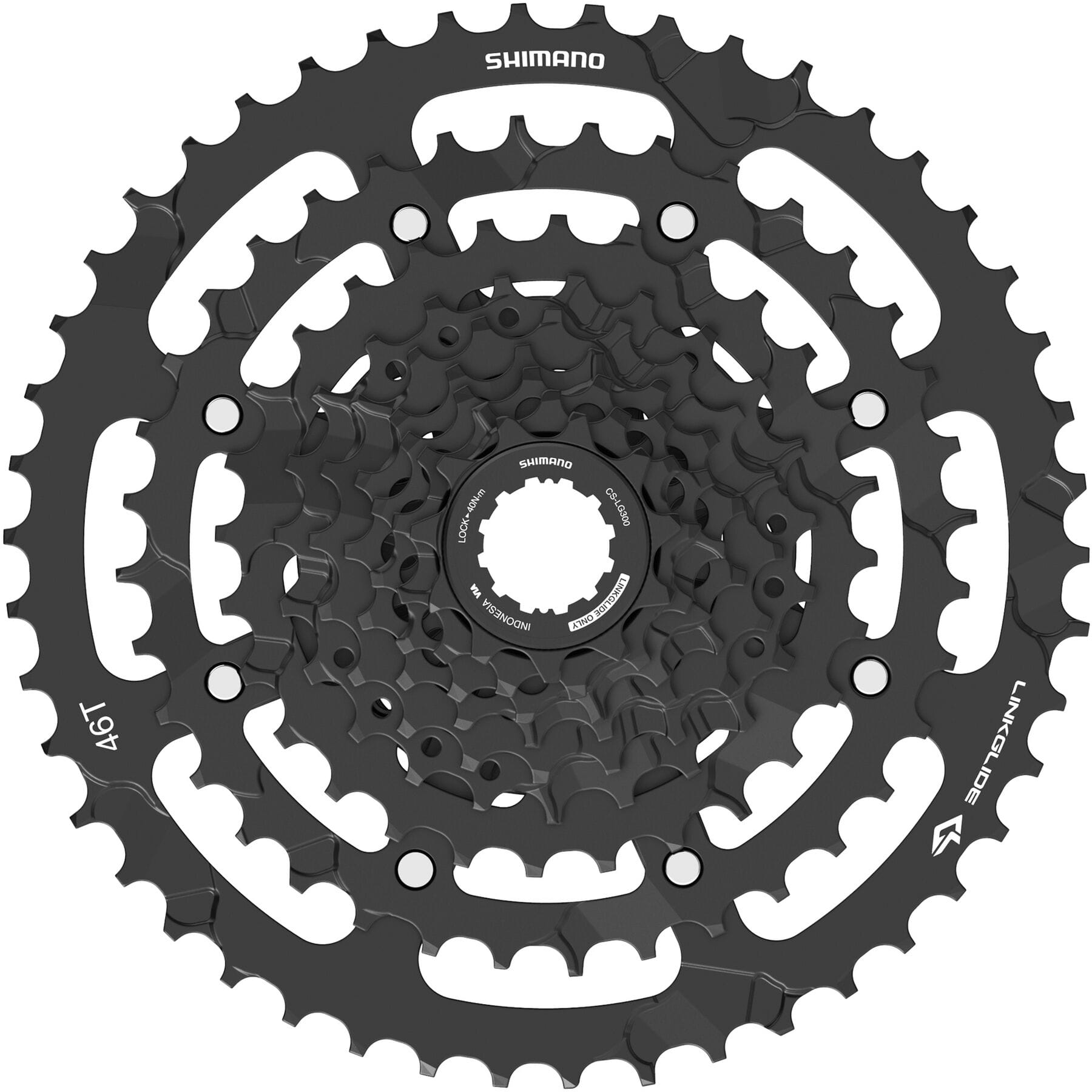Shimano CUES CS-LG300-9 Link Glide 9-Speed Cassette Black / 11 - 46 teeth