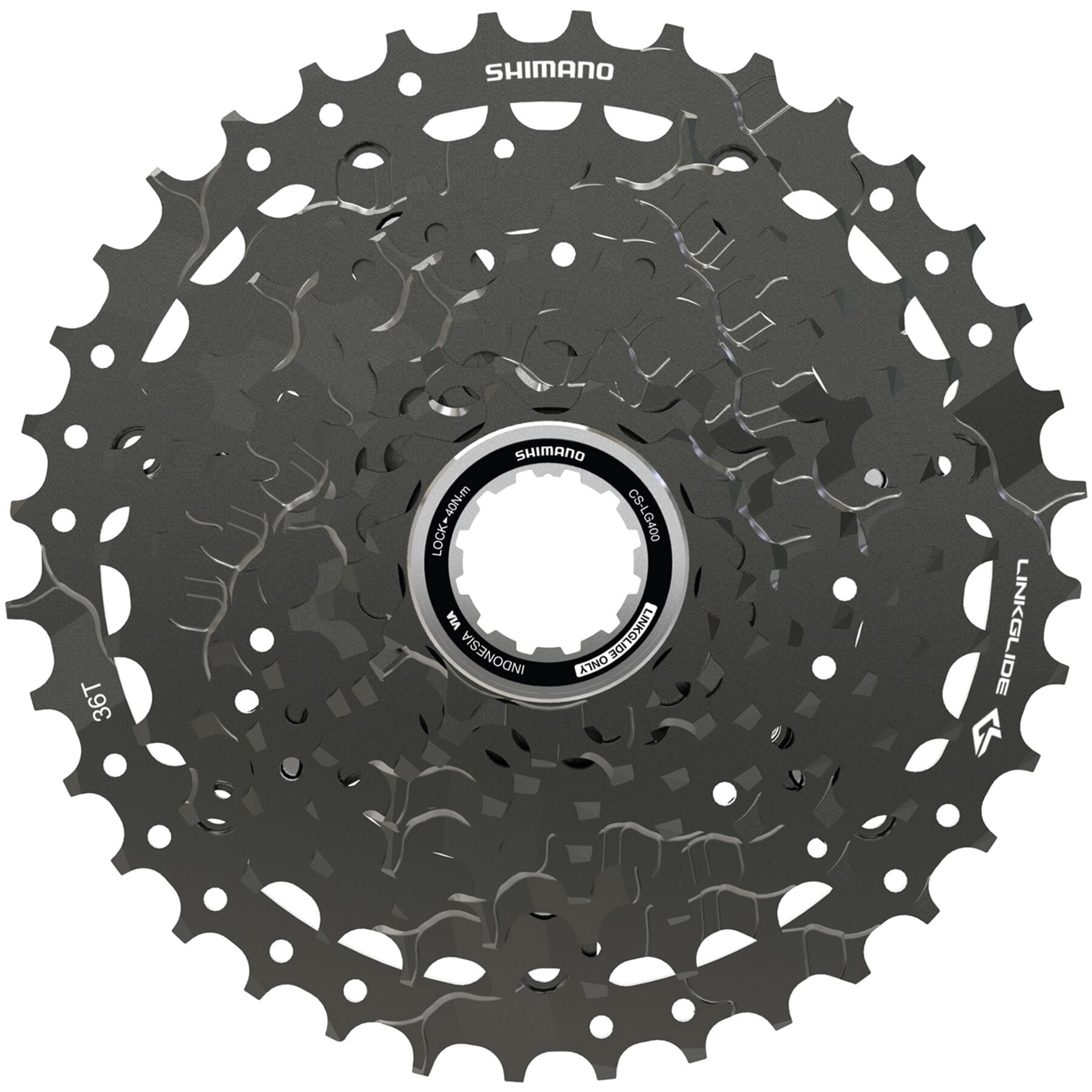 Shimano CUES CS-LG400-9 Link Glide 9-Speed Cassette Black / 11 - 36 teeth