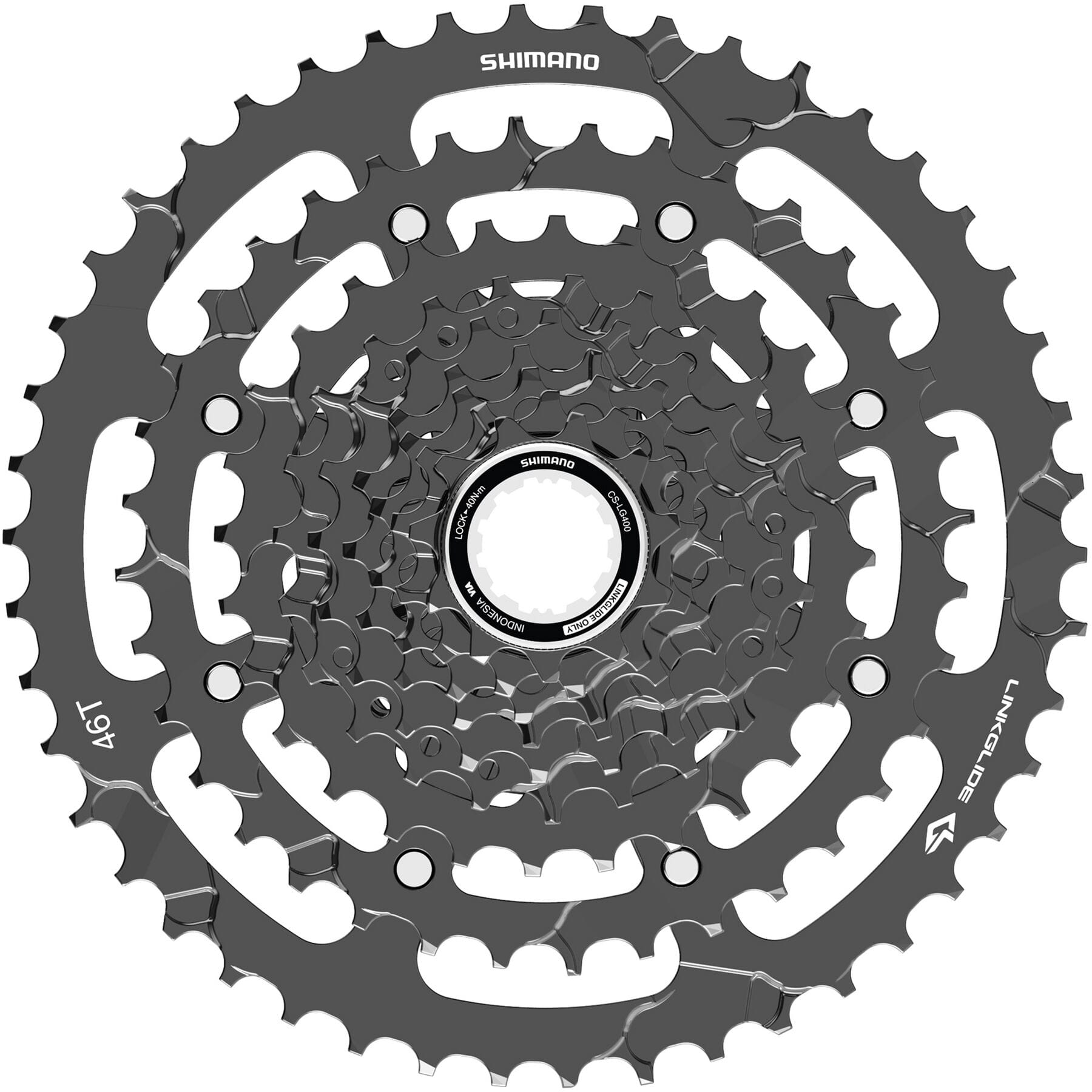 Shimano CUES CS-LG400-9 Link Glide 9-Speed Cassette Black / 11 - 46 teeth