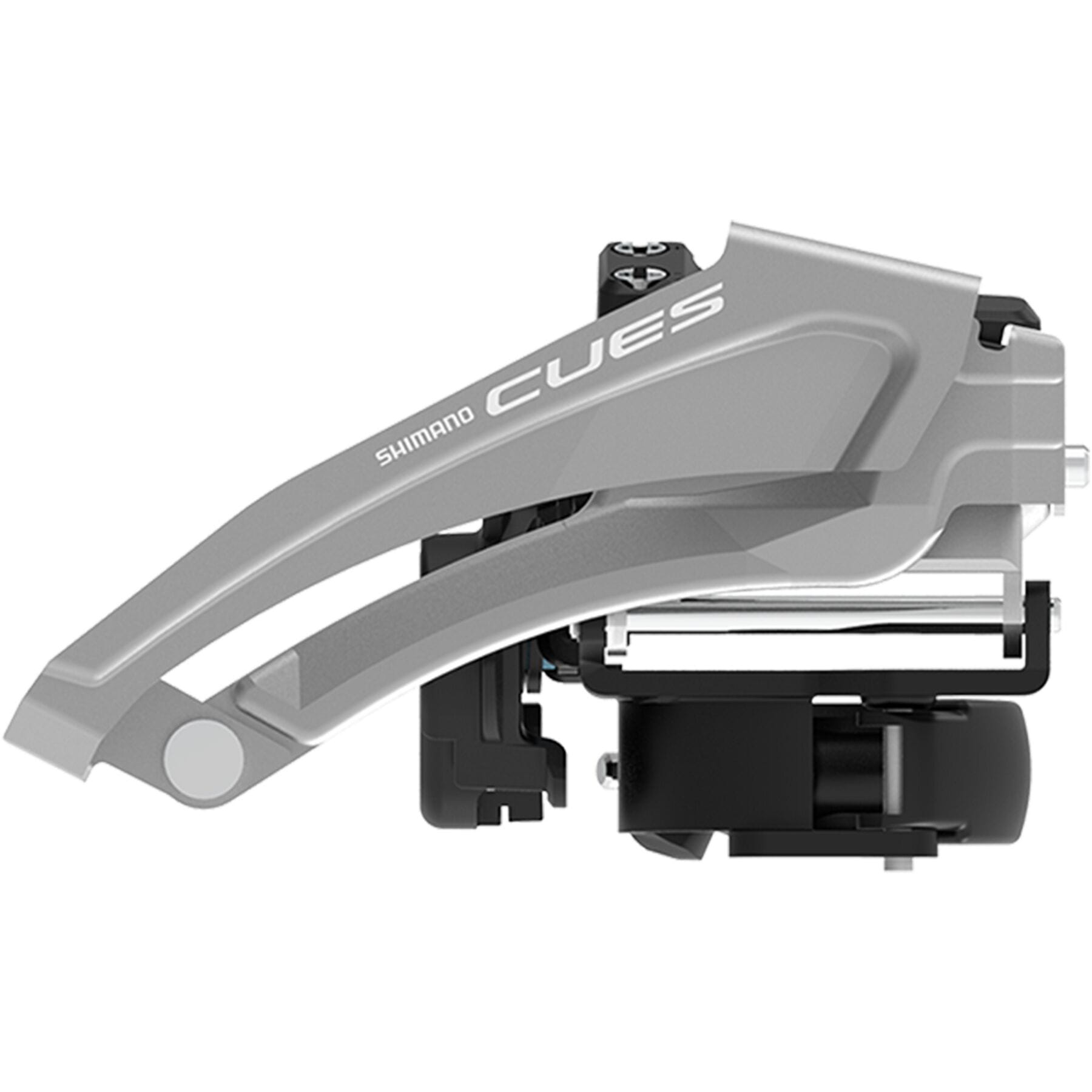 Shimano CUES FD-U4010-L 9-Speed Double Front Derailleur Silver / Black / Double / Low Clamp Band Mount