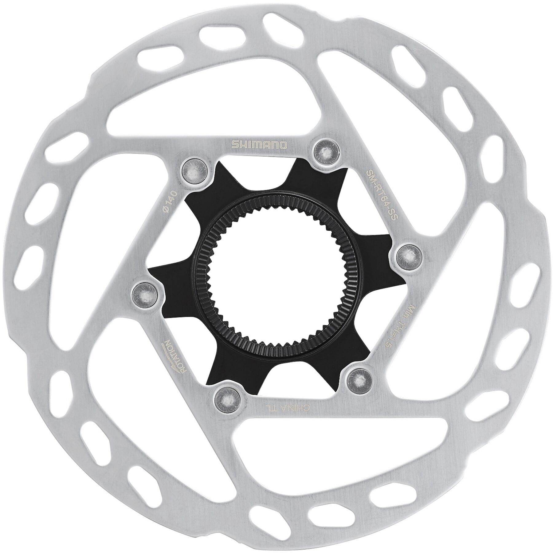 Shimano Deore SM-RT64 Center Lock Disc Brake Rotor with Magnet Silver / Black / Centre Lock - 160 mm