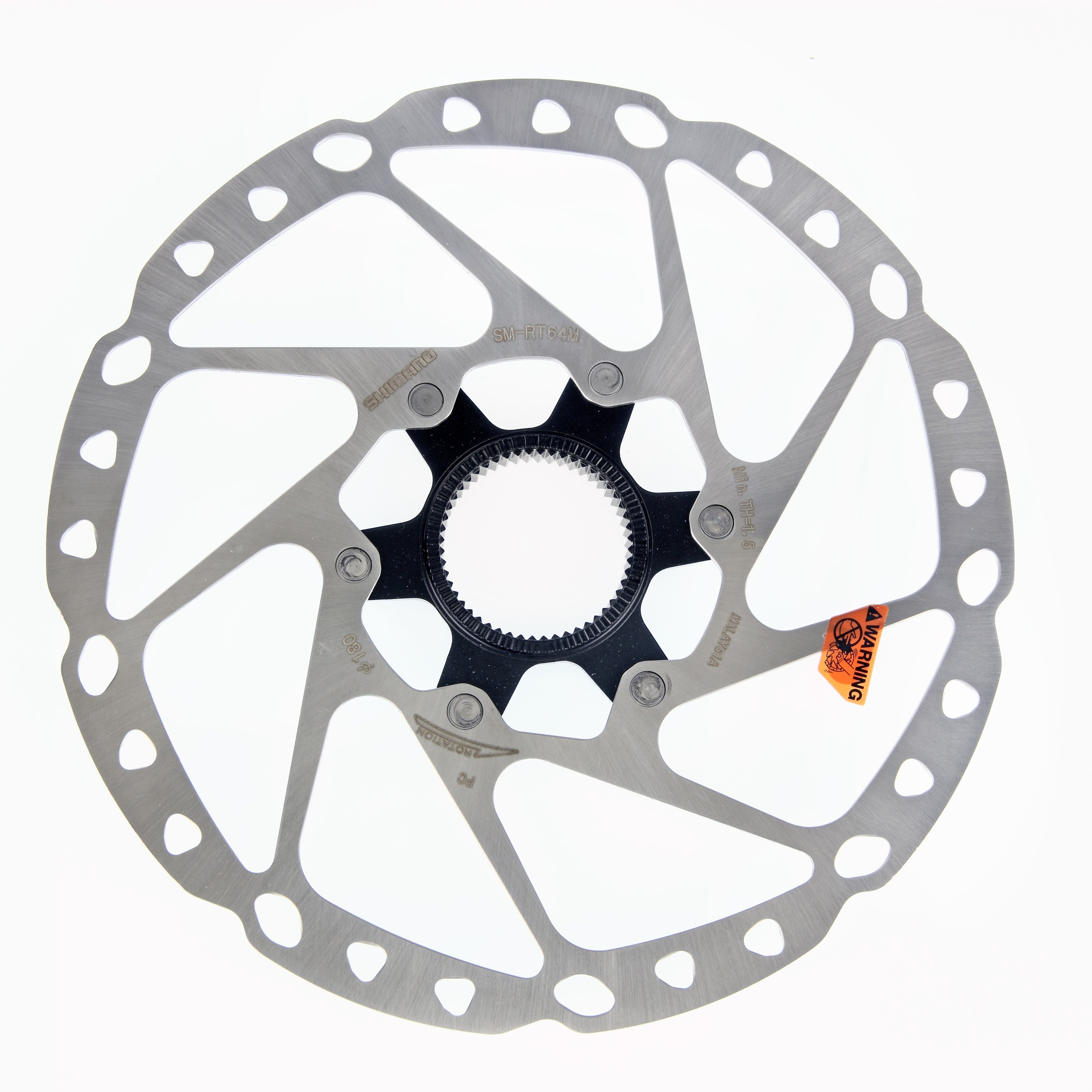 Shimano Deore SM-RT64 Center Lock Disc Brake Rotor with Magnet Silver / Black / Centre Lock - 180 mm