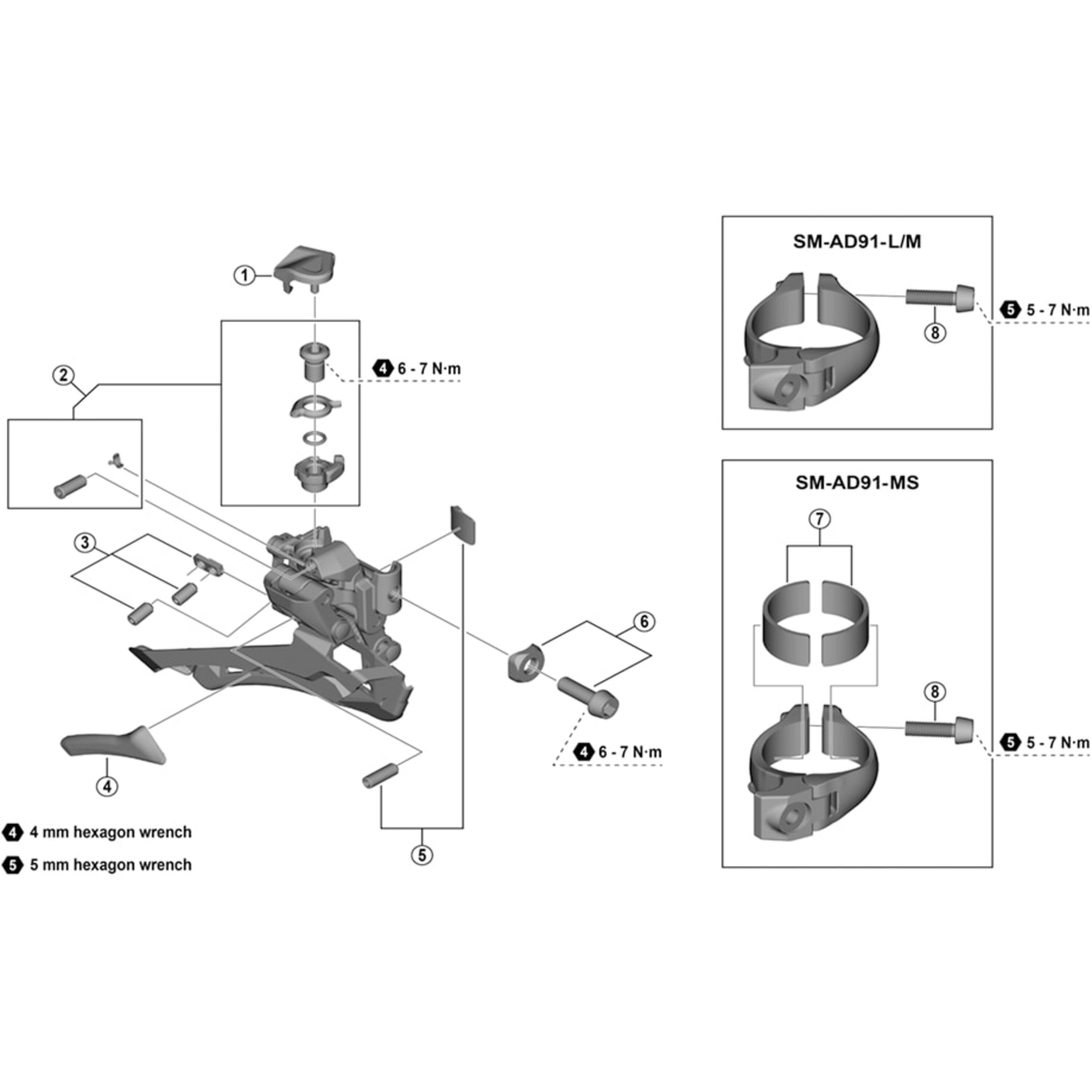 Shimano FD-R8000 support bolt and plate